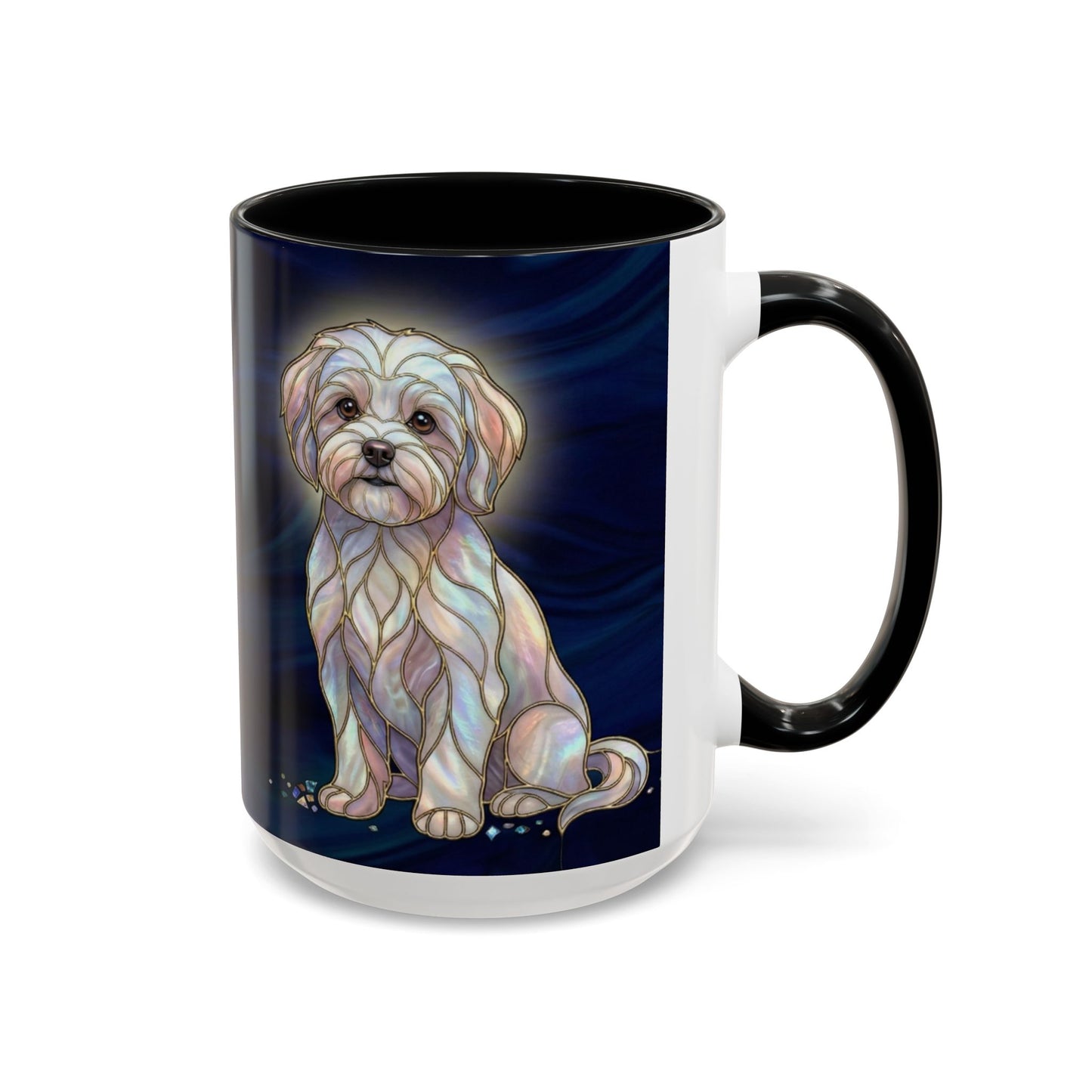 Maltese Art Coffee Mug — Stain Glass Design (11/15oz) - 14546