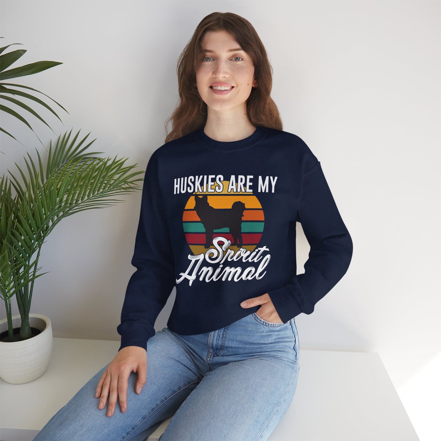 Huskies Are My Spirit Animal - Unisex Heavy Blend™ Crewneck Sweatshirt