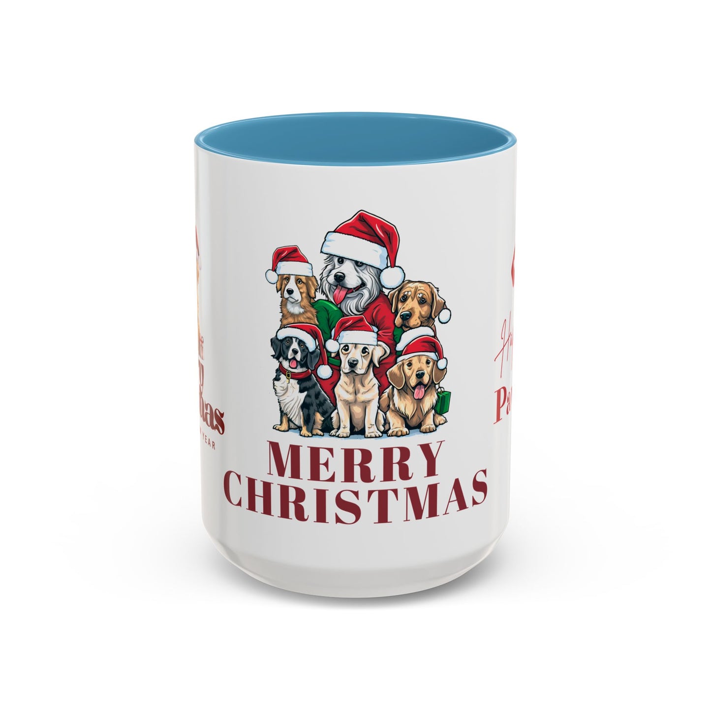 Dogs, Merry Christmas - Accent Coffee Mug (11, 15oz)