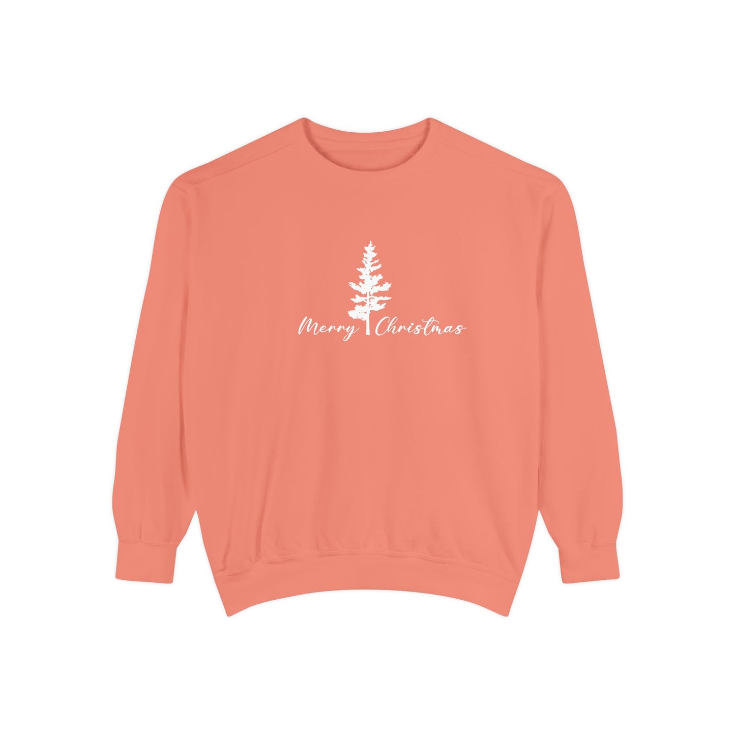 Tree, Merry Christmas - Unisex Garment-Dyed Sweatshirt - 10395