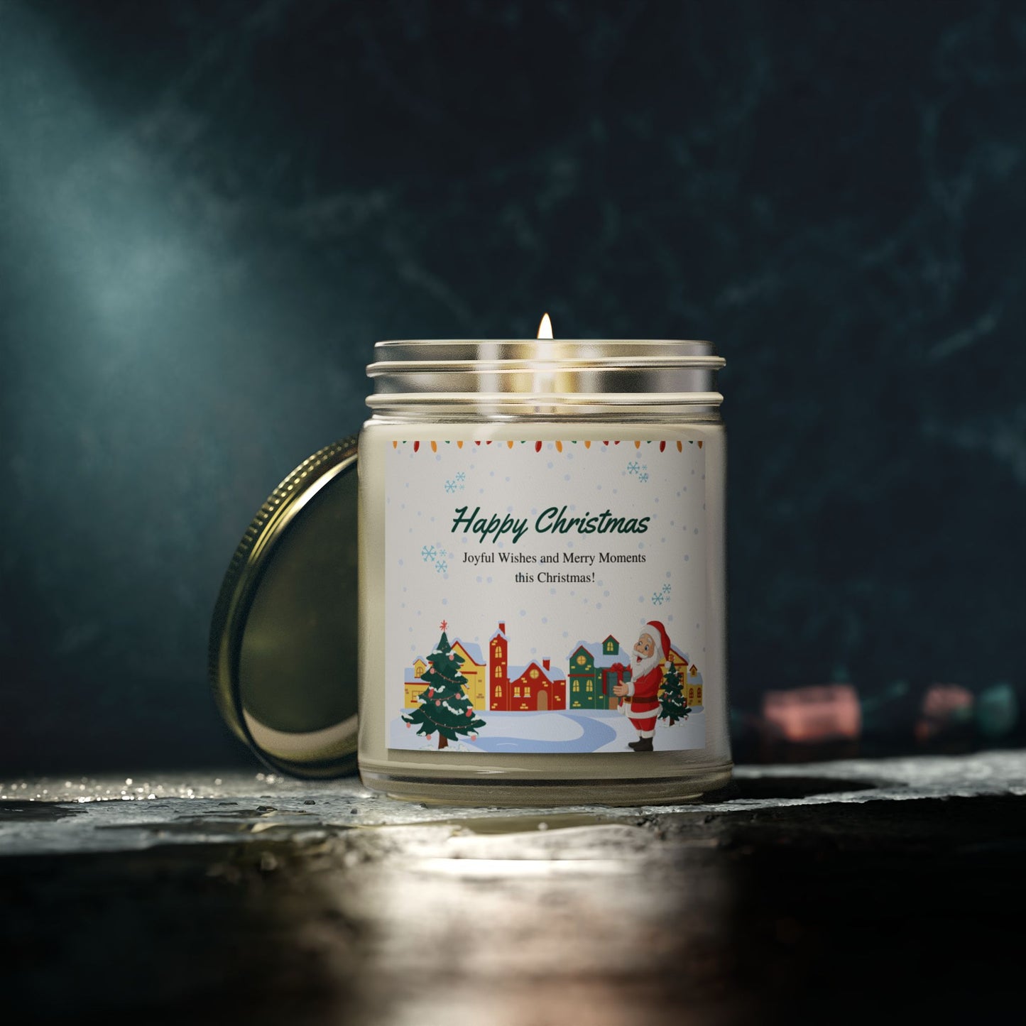 Merry Christmas - Scented Candles, Coconut Apricot Wax (4oz, 9oz)