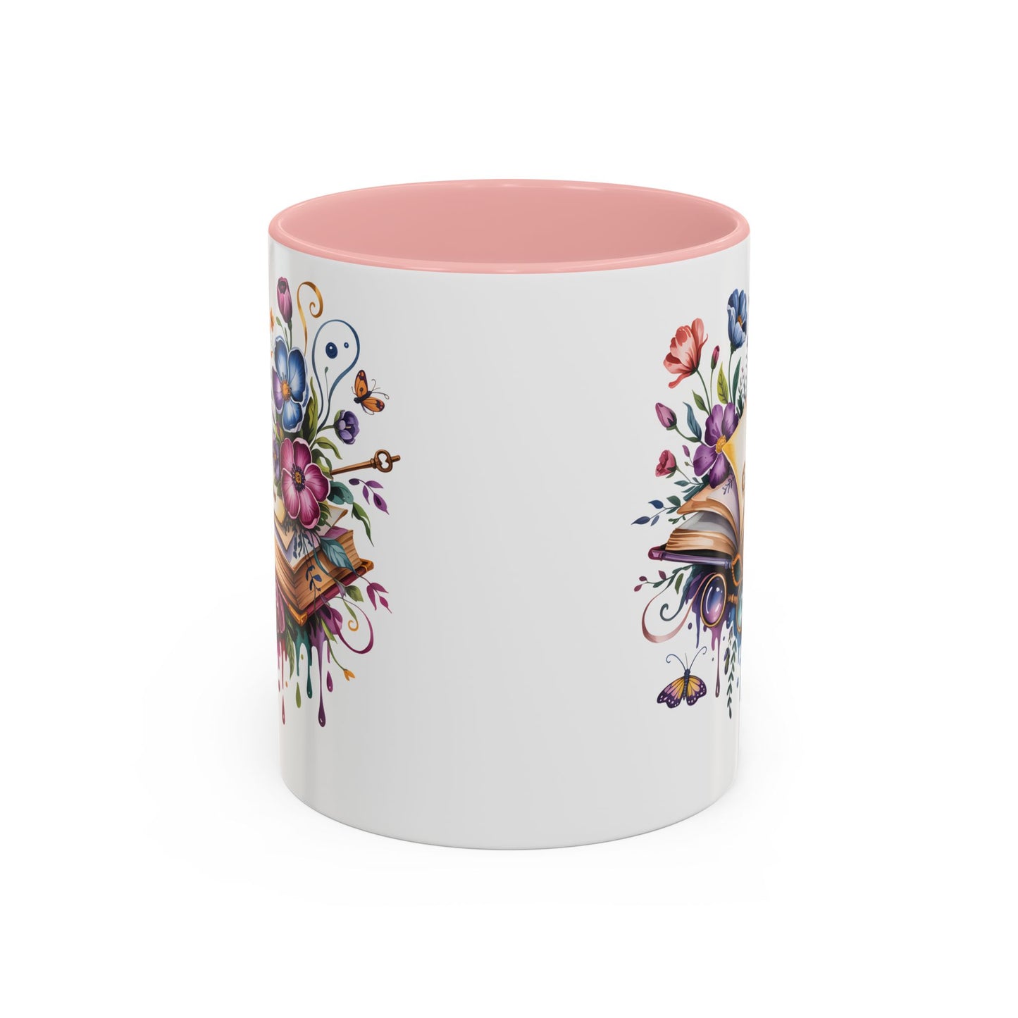 Floral Storybook Coffee Mug – Open Book with Flowers, Book Lover Gift (11oz / 15oz) - 14829