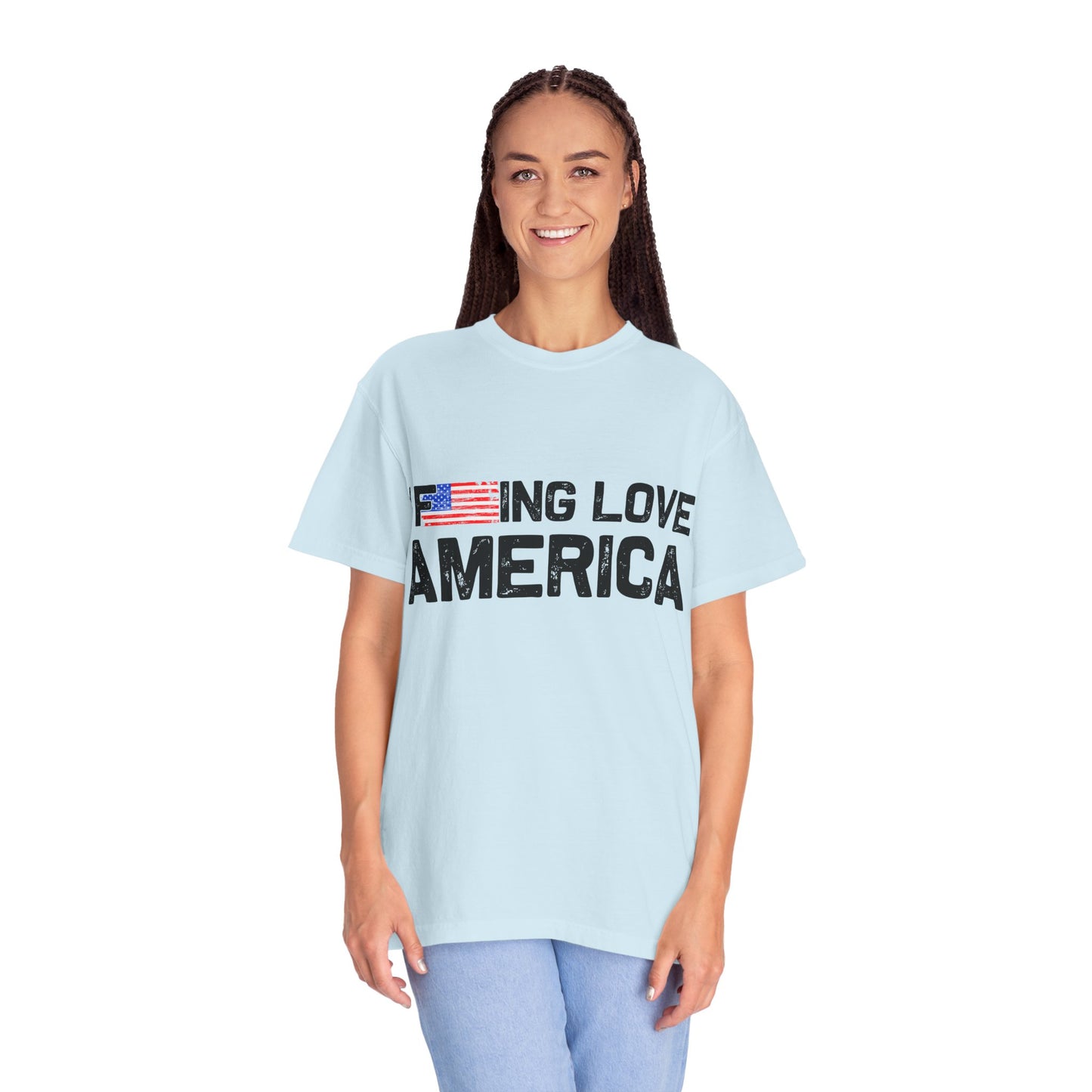 Unisex T-Shirt with Patriotic Love for America, Casual Tee, Independence Day Gift, Love America Shirt, Gift for Patriot - 13654