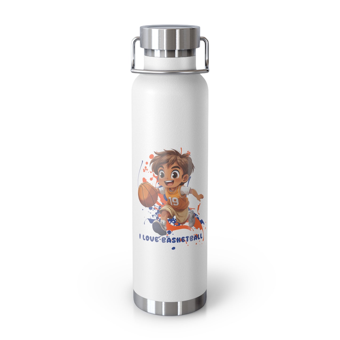 I Love Basketball - Copper Vacuum Insulated Bottle, 22oz