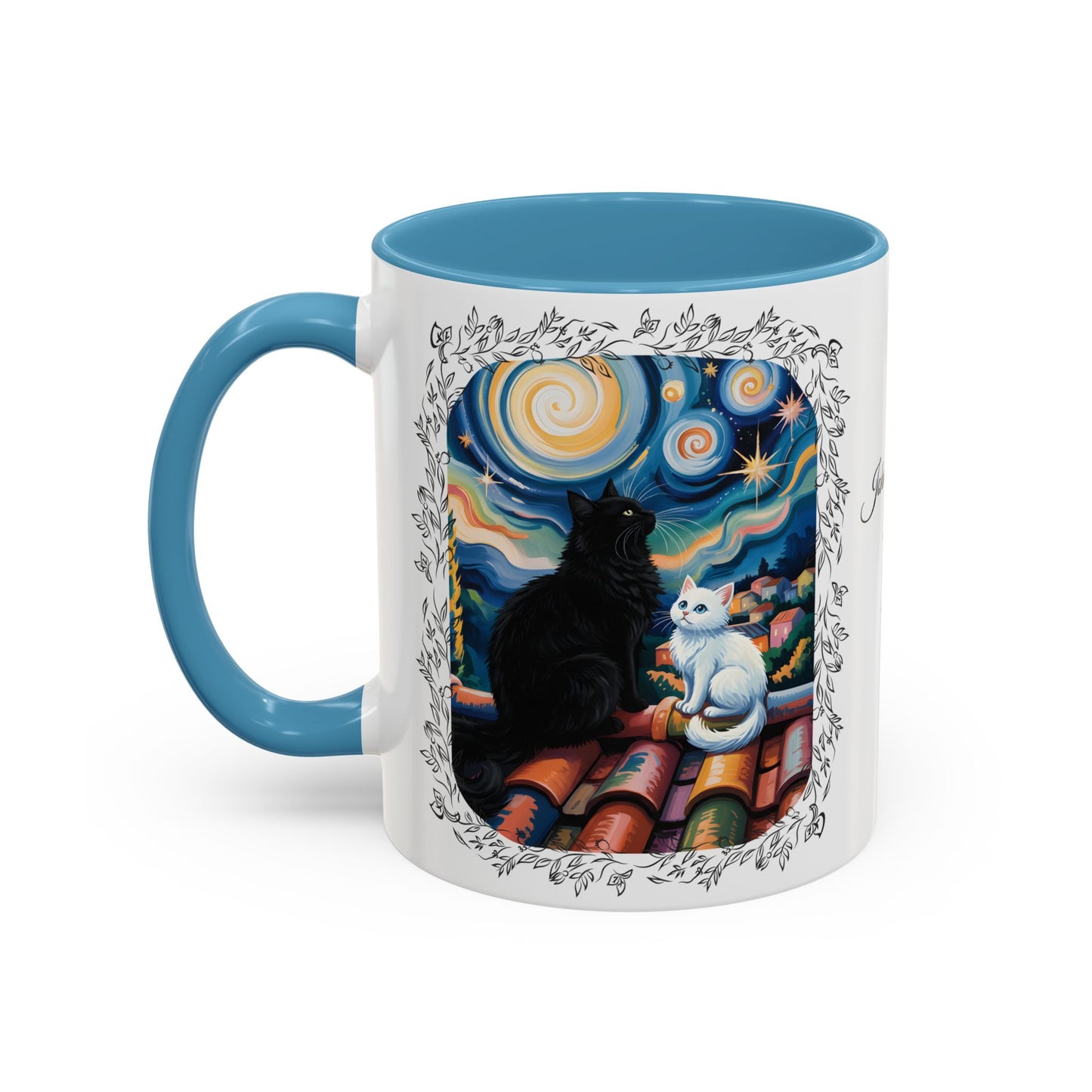 Starry Night Cats Coffee Mug – Van Gogh Inspired Cat Art | Cat Lovers Gift (11oz / 15oz) - 14758