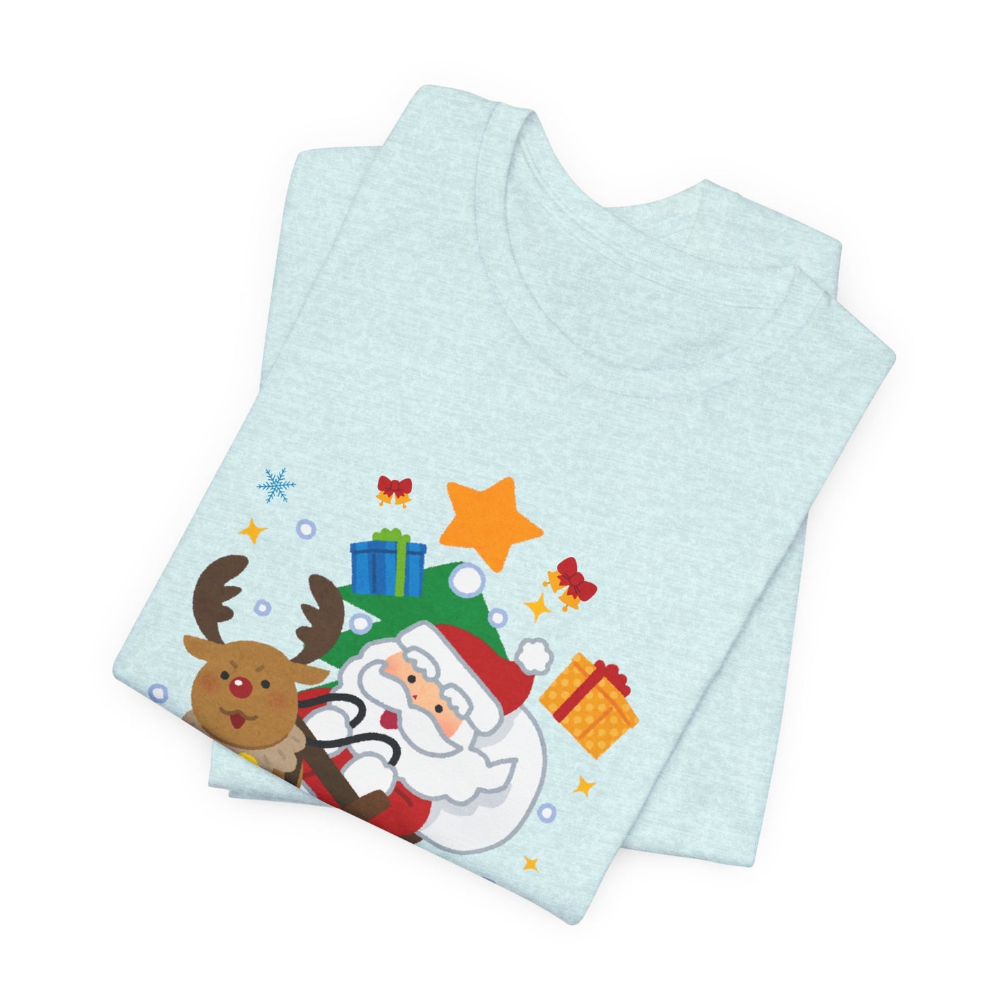 Santa & Reindeer, Merry Christmas - Unisex Jersey Short Sleeve Tee - 10494