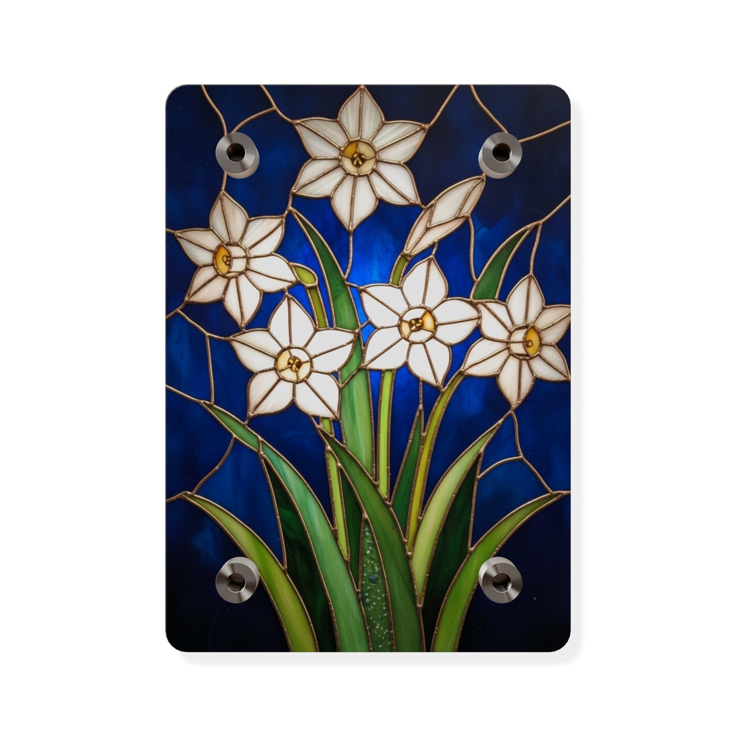 Whitepaper Narcissus Acrylic Wall Art Panel — (Floral Modern Decorative Plaque) - 14598