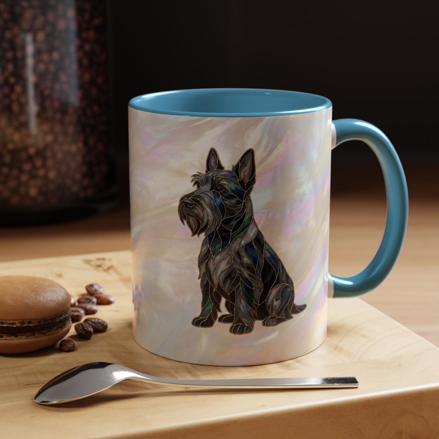 Scottish Terrier Accent Coffee Mug – Stained Glass Design 11/15oz - 14644