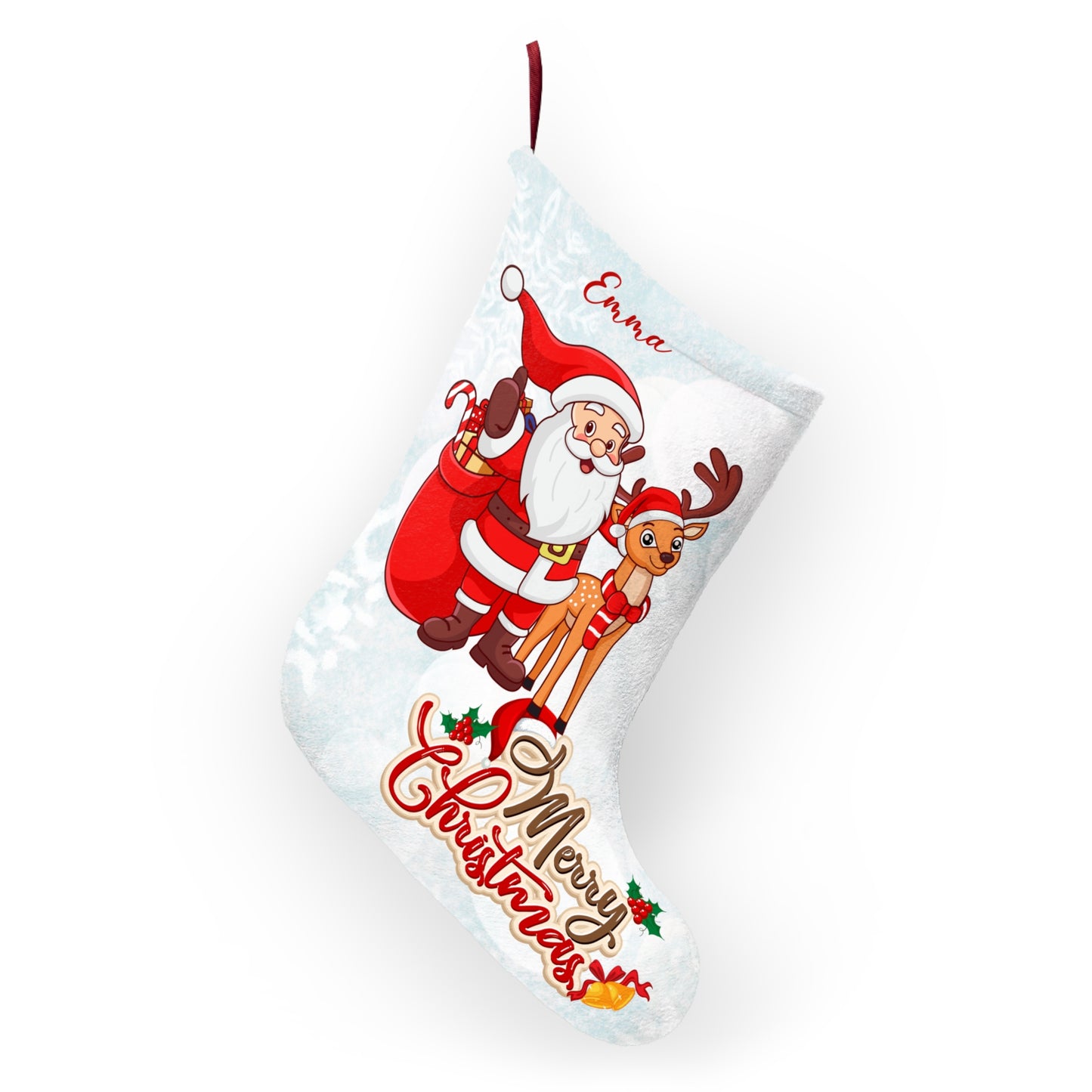 Emma, Santa's Party, Customizable - Christmas Stockings - 10435