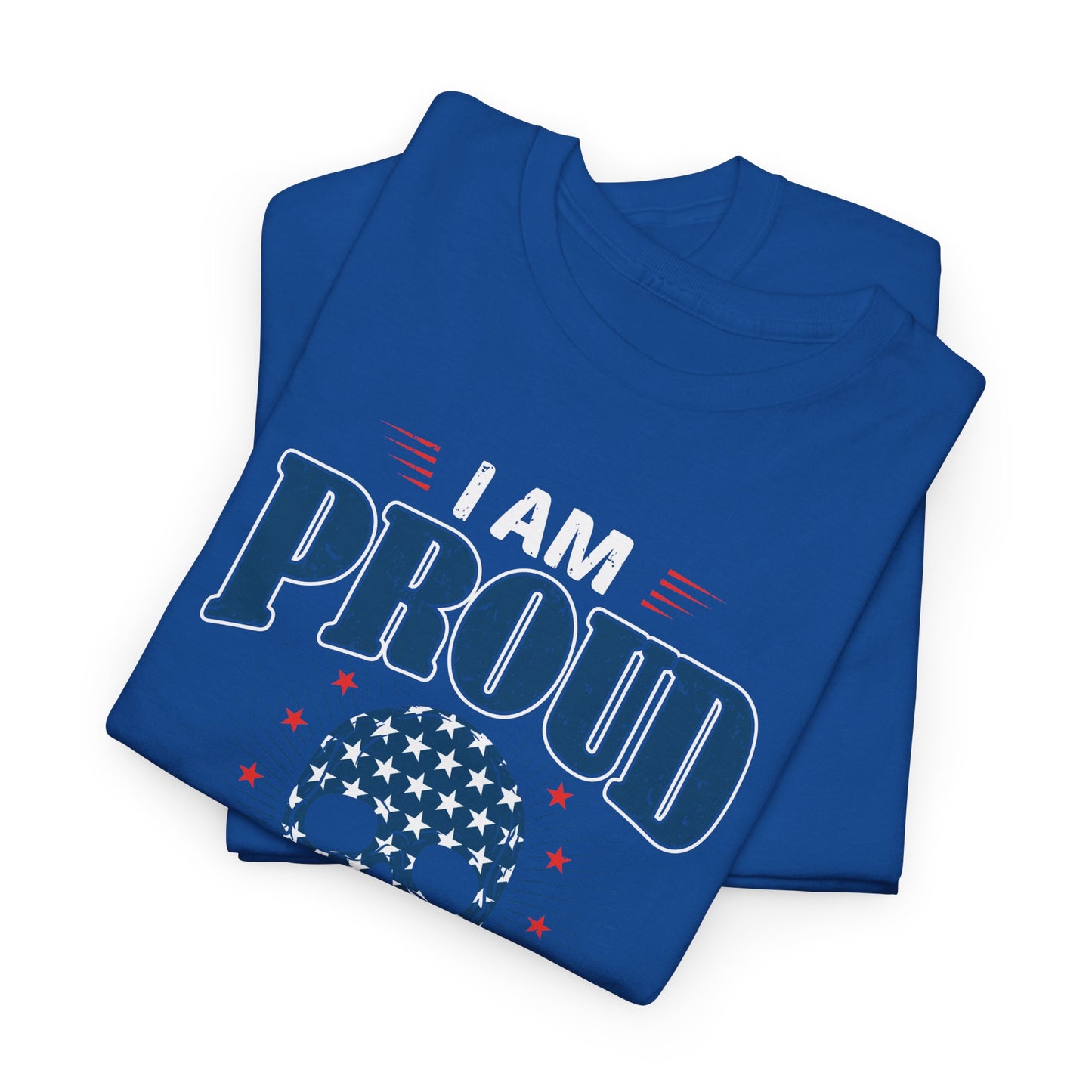 "I'm a Proud American" Unisex Heavy Cotton Tee, Patriotic Shirt, Independence Day Apparel, Casual Wear, Gift for Veterans - 13637