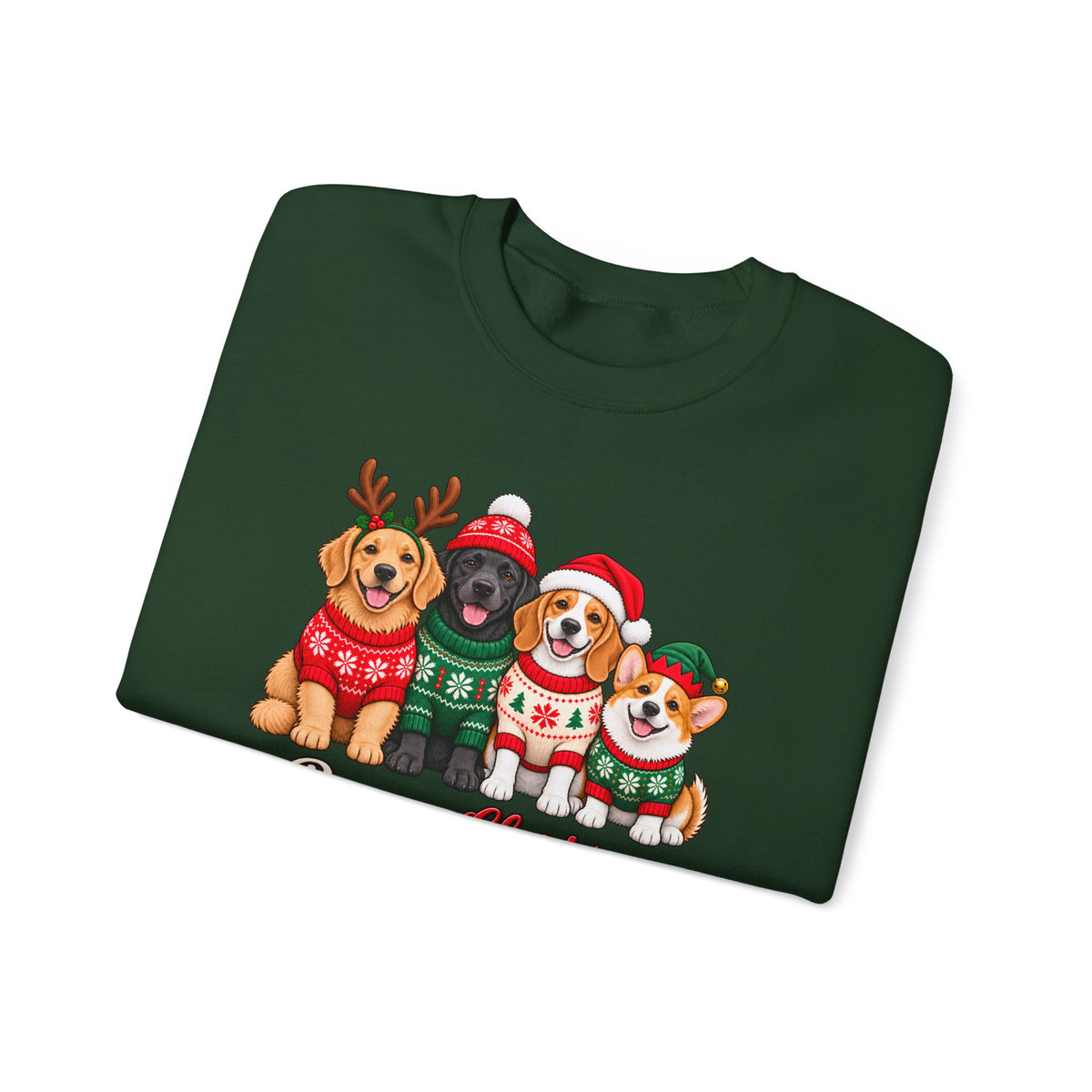 Pawsome Christmas Sweatshirt,  Cute Festive Dogs Crewneck - 14558