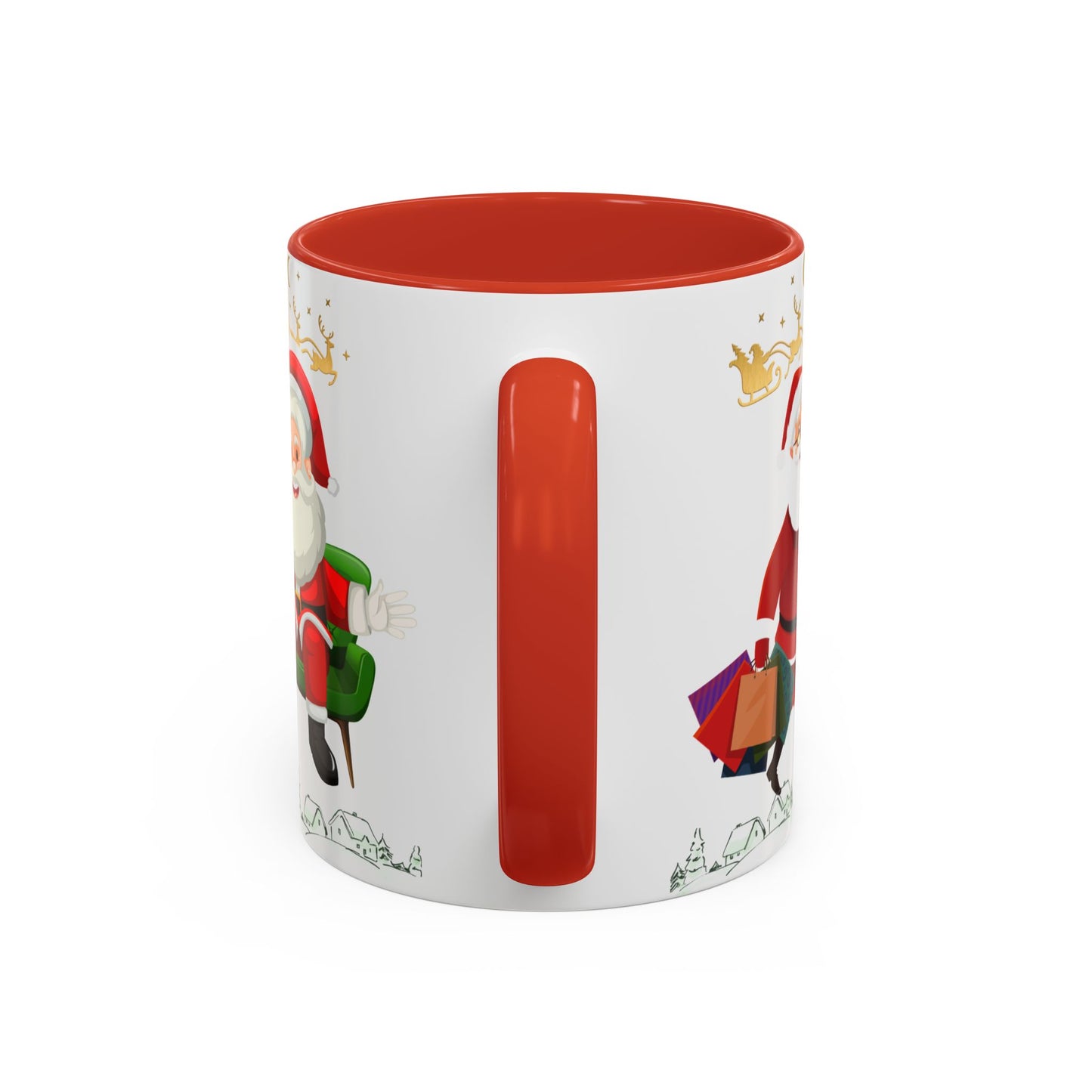 Santa is Coming - Accent Coffee Mug (11, 15oz)