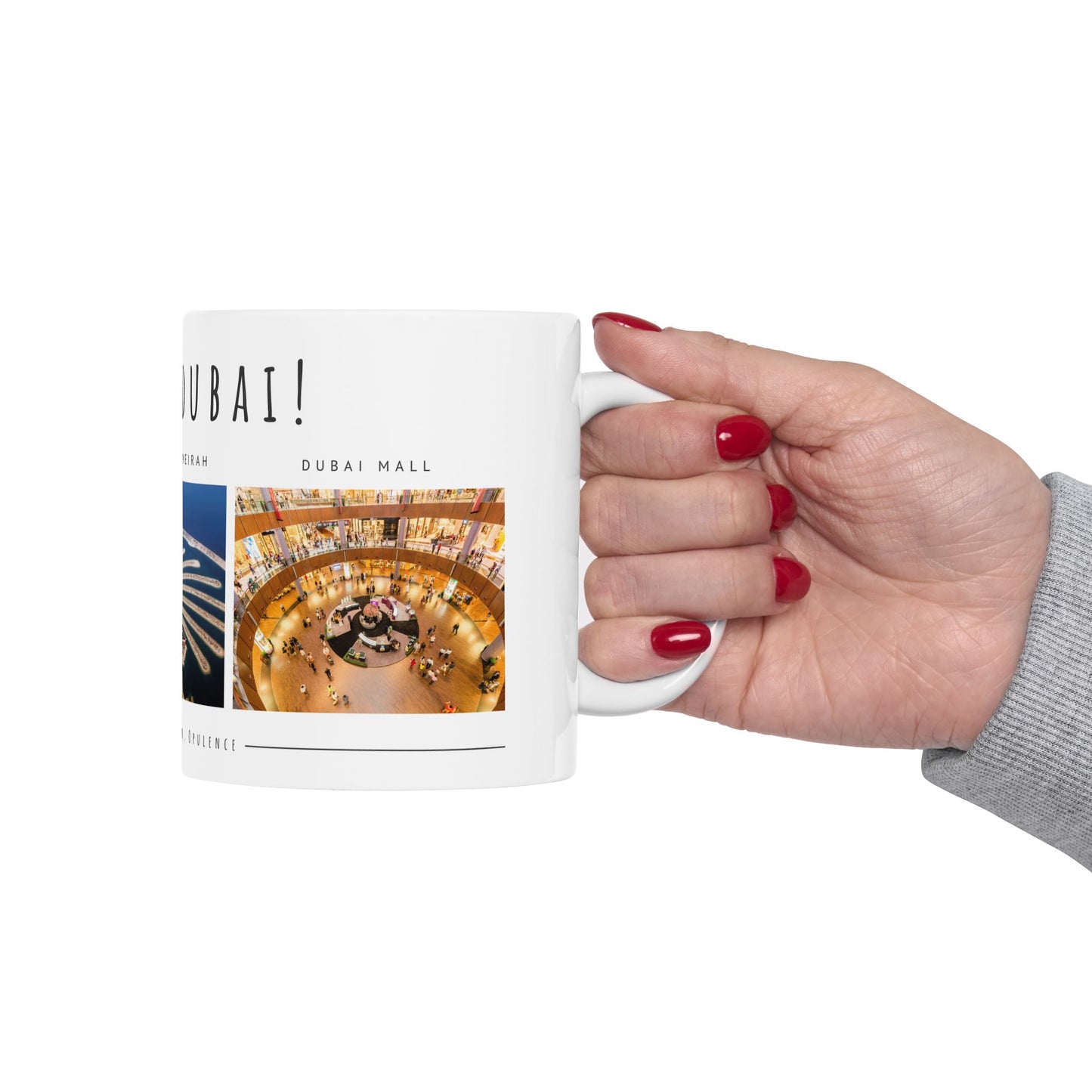 Hello Dubai - Ceramic Mug - 11oz & 15oz Options, Perfect for Travelers & Souvenir Lovers - 11945