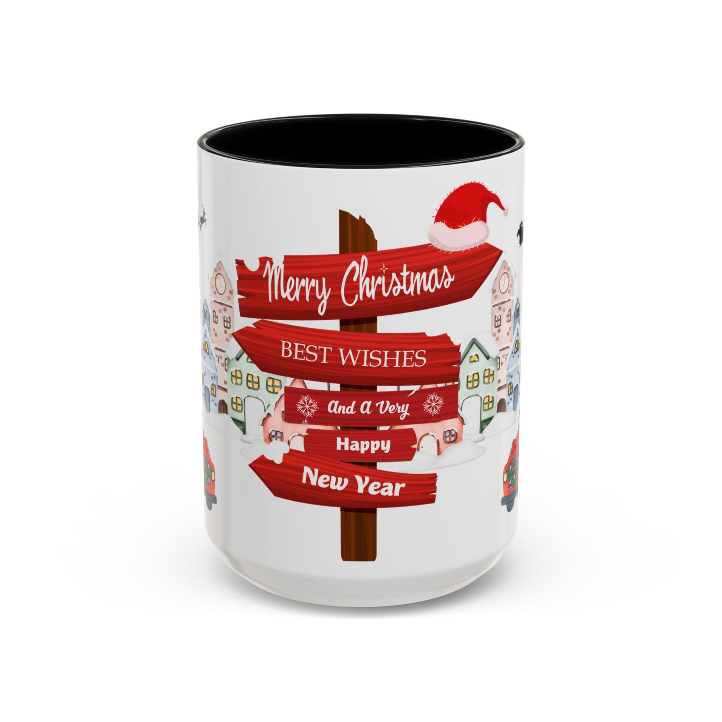 Merry Christmas - Accent Coffee Mug (11, 15oz)