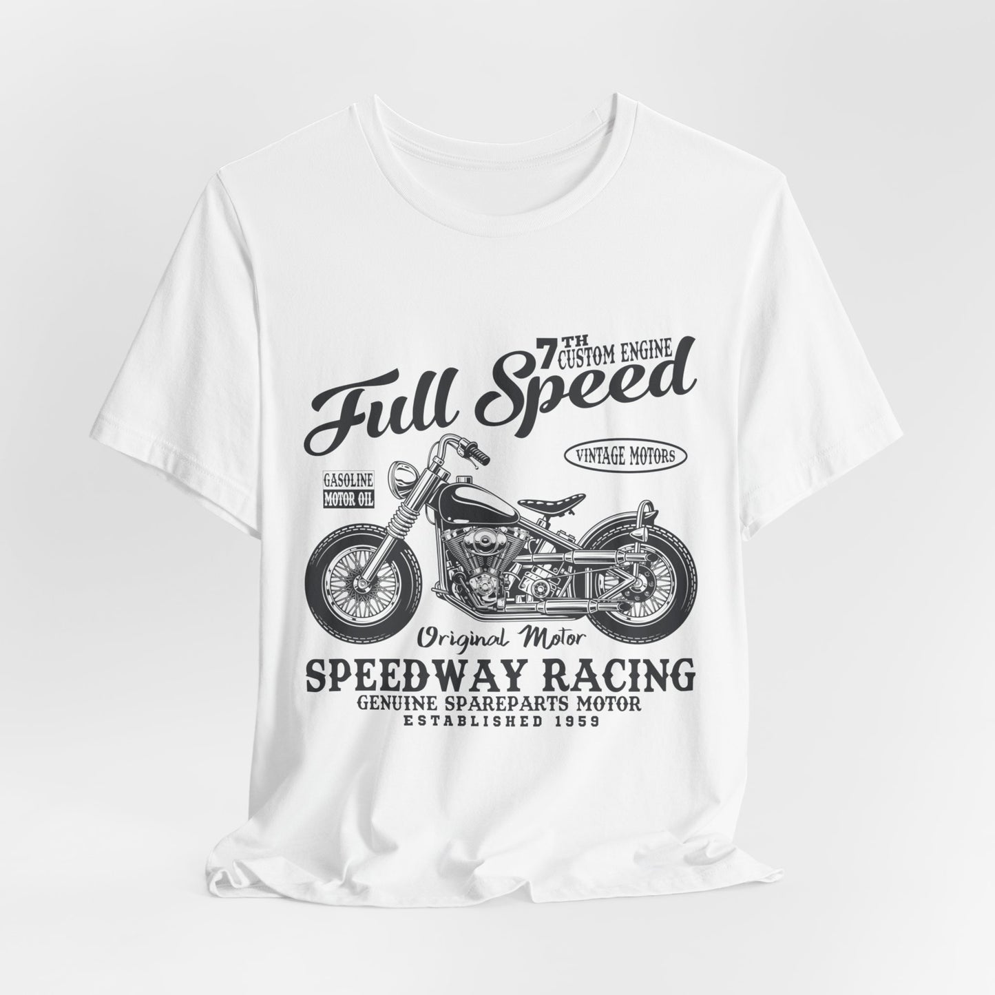 Full Speed, Vintage Motors - Unisex Jersey Short Sleeve Tee