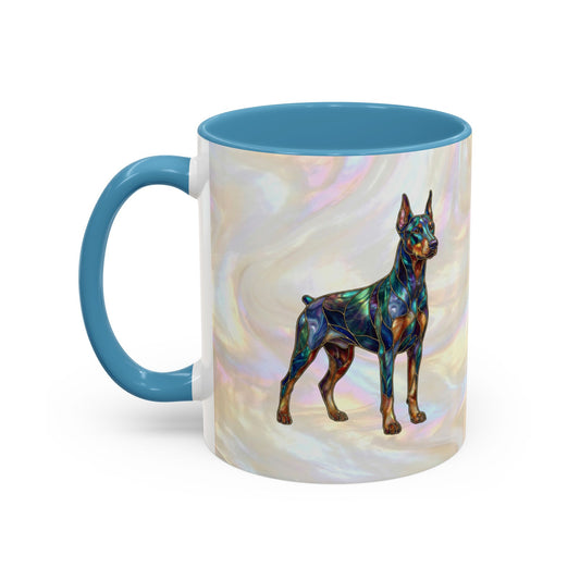 Doberman Accent Coffee Mug -Stained Glass Style (11/15oz) - 14629