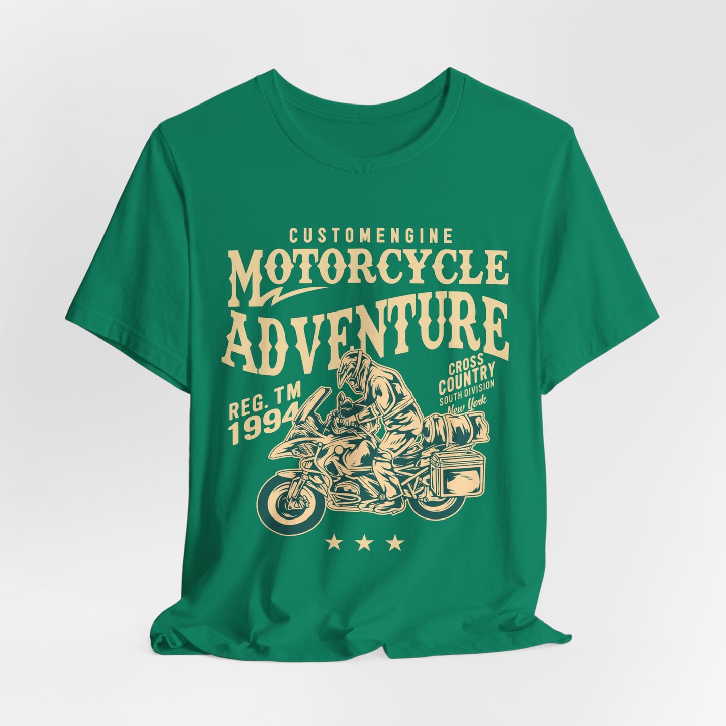 Custom Engine, Motorcycle Adventure - Unisex Jersey Short Sleeve Tee - 13146