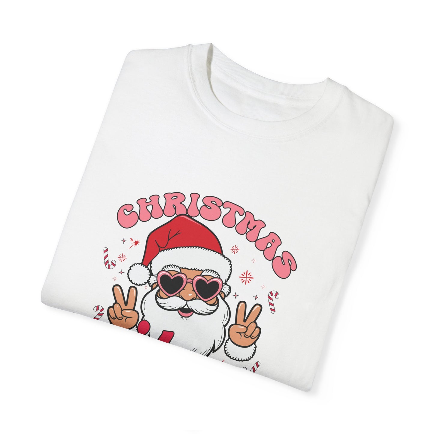 Santa, Christmas Vibes - Unisex Garment-Dyed T-shirt