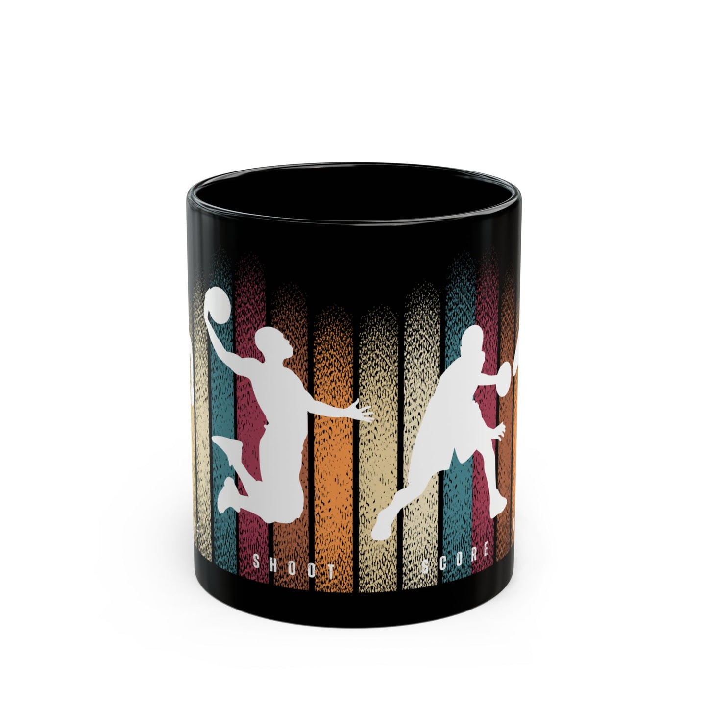 Basketball, Dribble, Shoot, Score, Repeat  - Black Mug (11oz, 15oz) - 10230