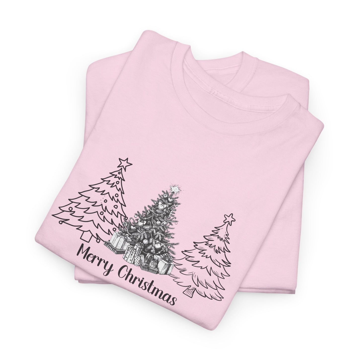 Merry Christmas, Trees - Unisex Heavy Cotton Tee - 10112