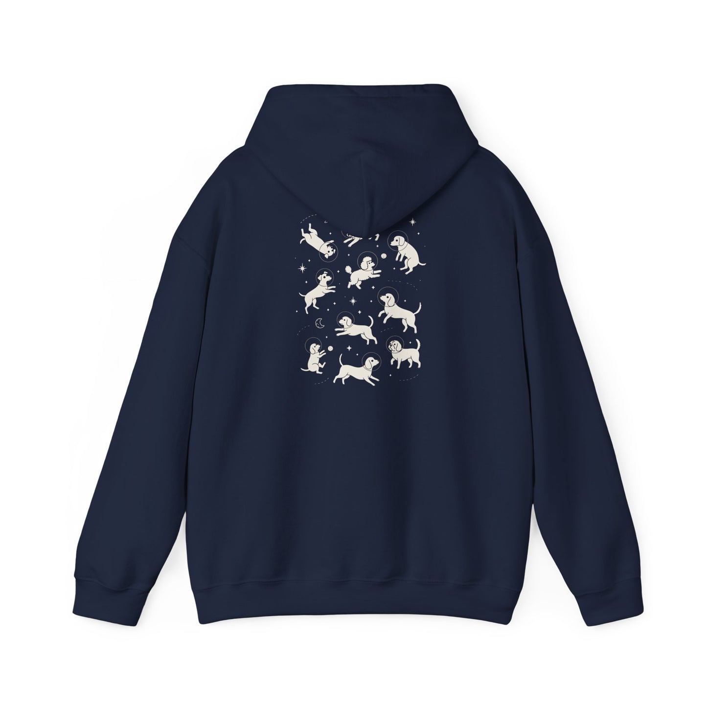 Dog in Space Hoodie – Space Puppy Graphic Hooded Sweatshirt, Unisex Heavy Blend™ - 14679