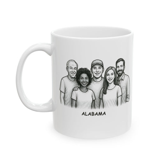 "Alabama: The only place where ‘y’all’ means everyone." Ceramic Mug - 11oz & 15oz - 12802