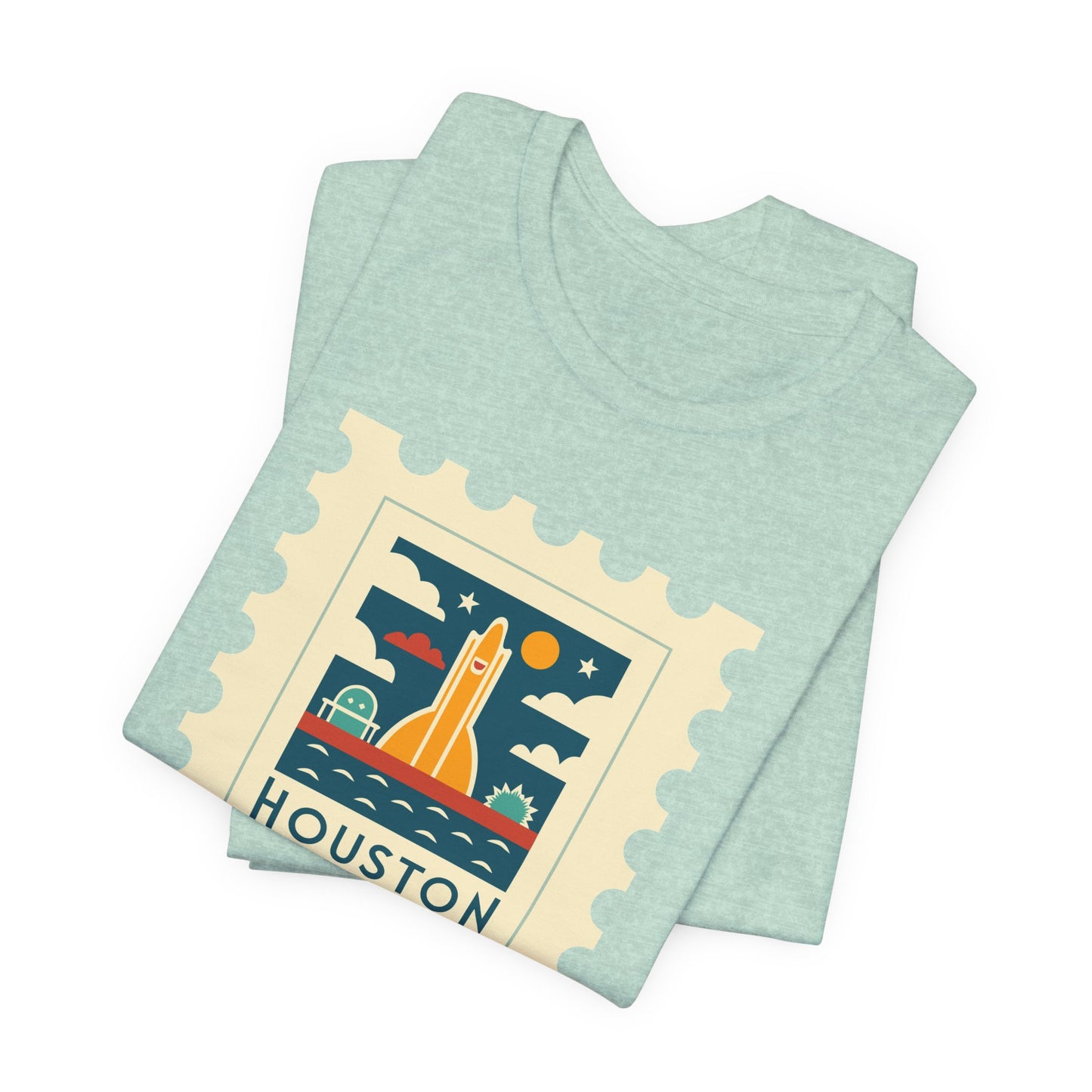Houston Texas Retro Stamp Unisex Tee - Graphic T-Shirt for Casual Wear - 12143
