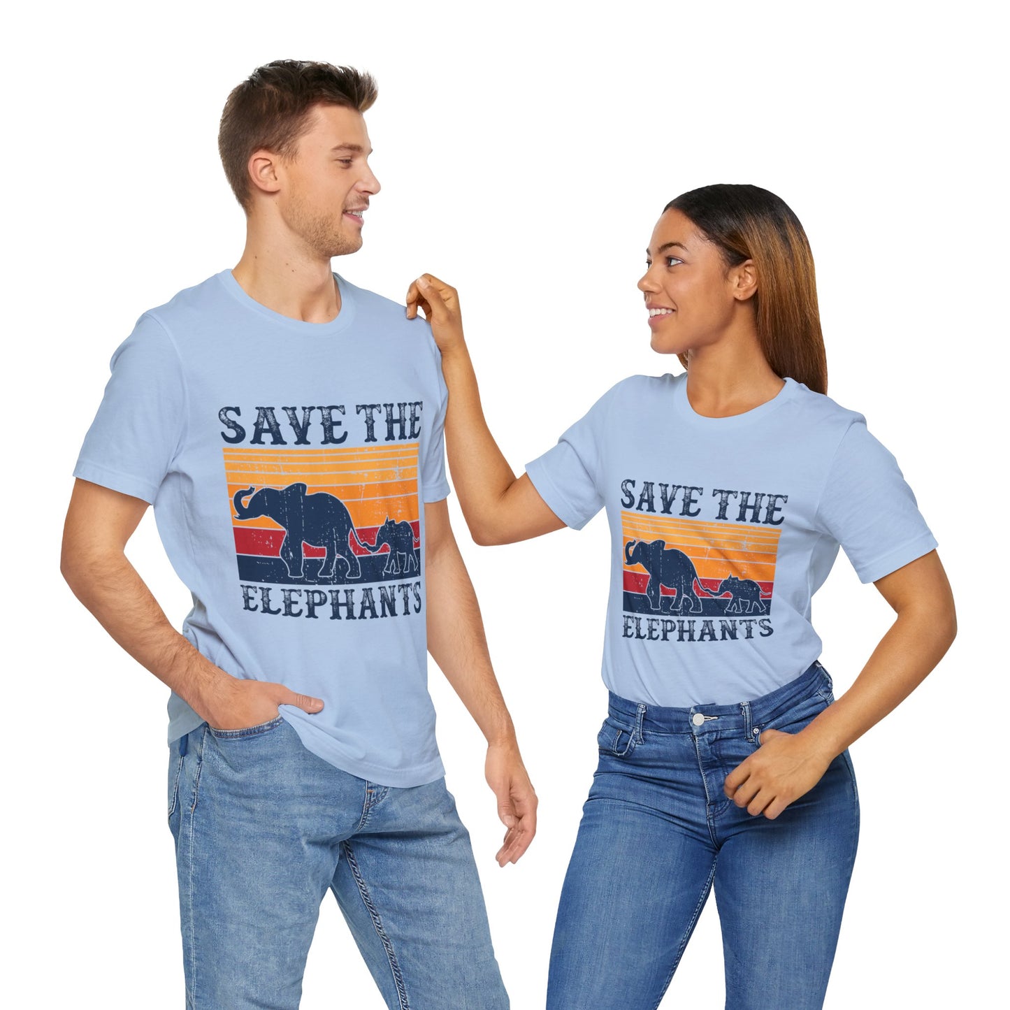 Vegan: Save The Elephants - Unisex Jersey Short Sleeve Tee