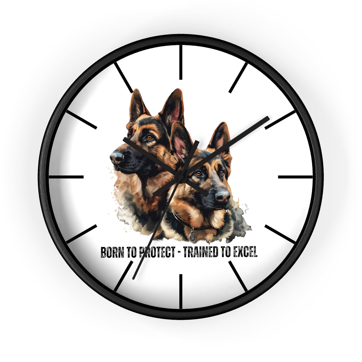 German Shepherds: Born to Protect - Wall Clock