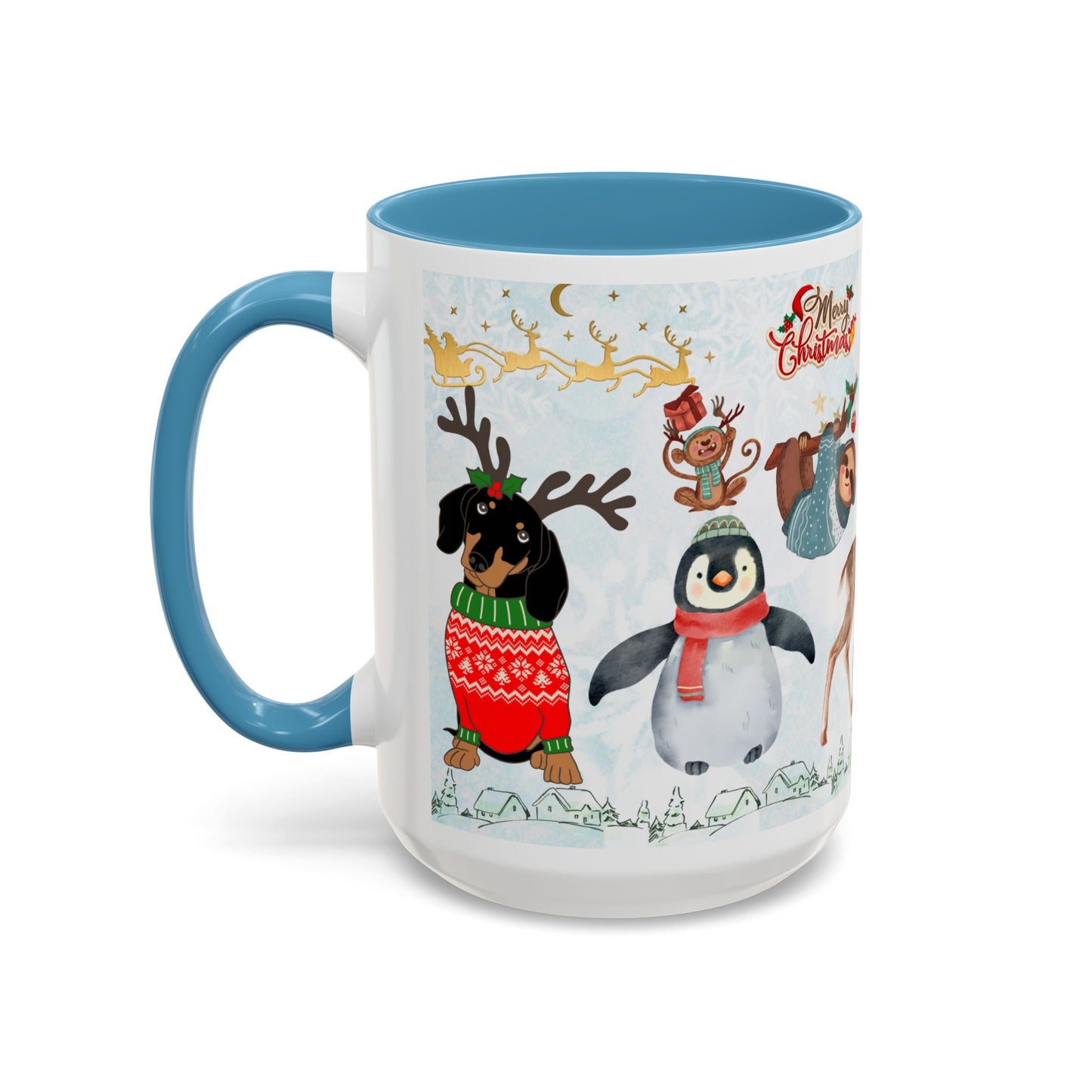 Merry Christmas, Animals - Accent Coffee Mug (11, 15oz)