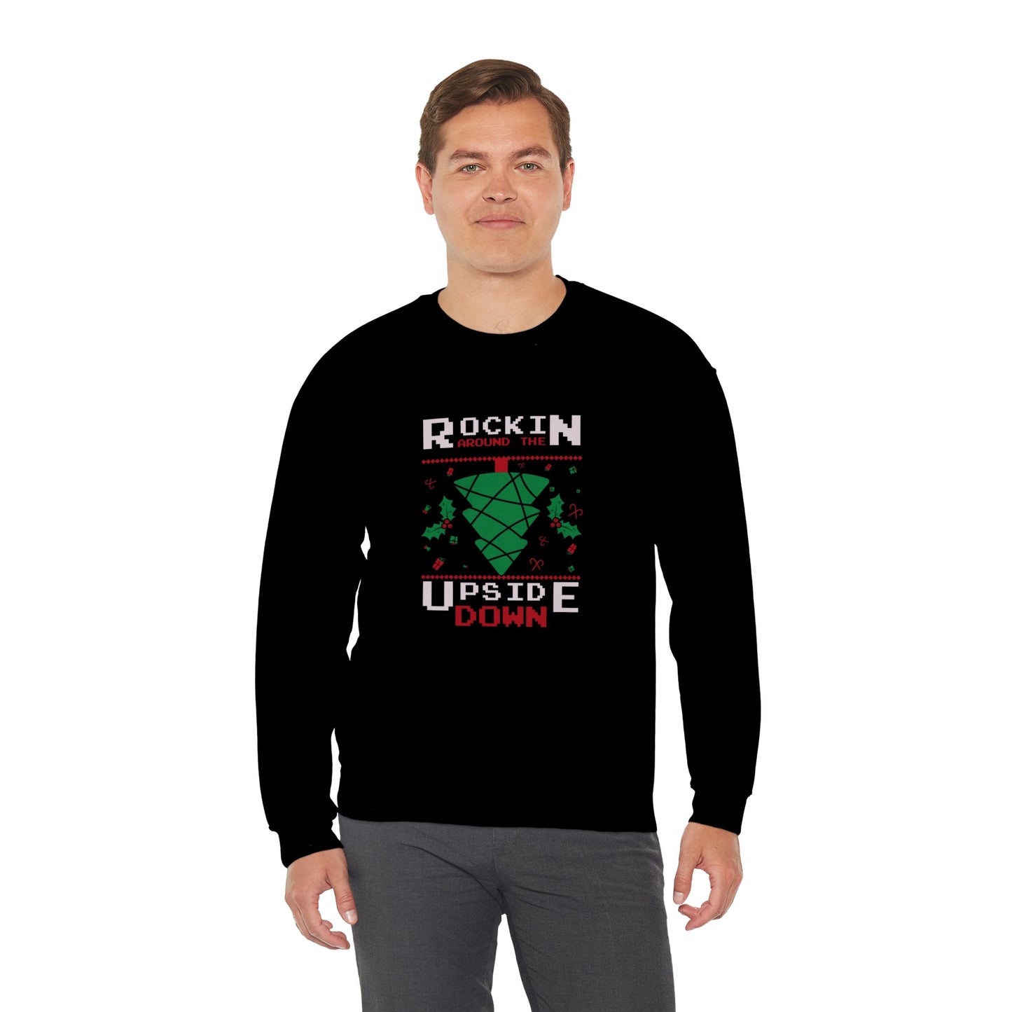 Rocking Around The Tree Upside Down - Unisex Heavy Blend™ Crewneck Sweatshirt