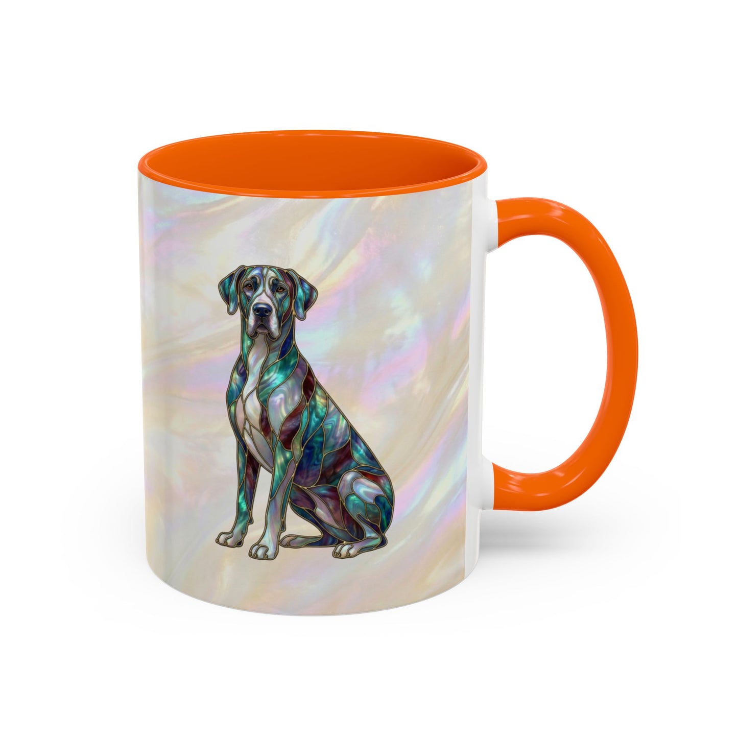 Personalized Great Dane Dog Mug — Stained Glass Design (11/15 oz) - 14550