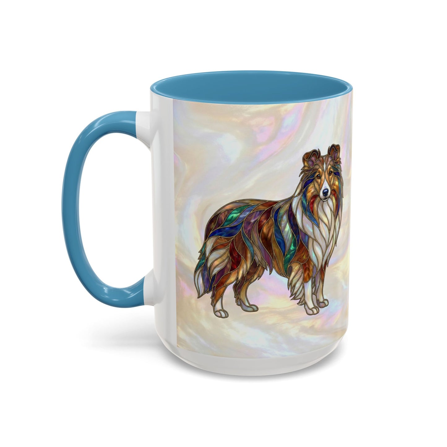 Sheltie Accent Coffee Mug – Stained Glass Design 11/15oz - 14645