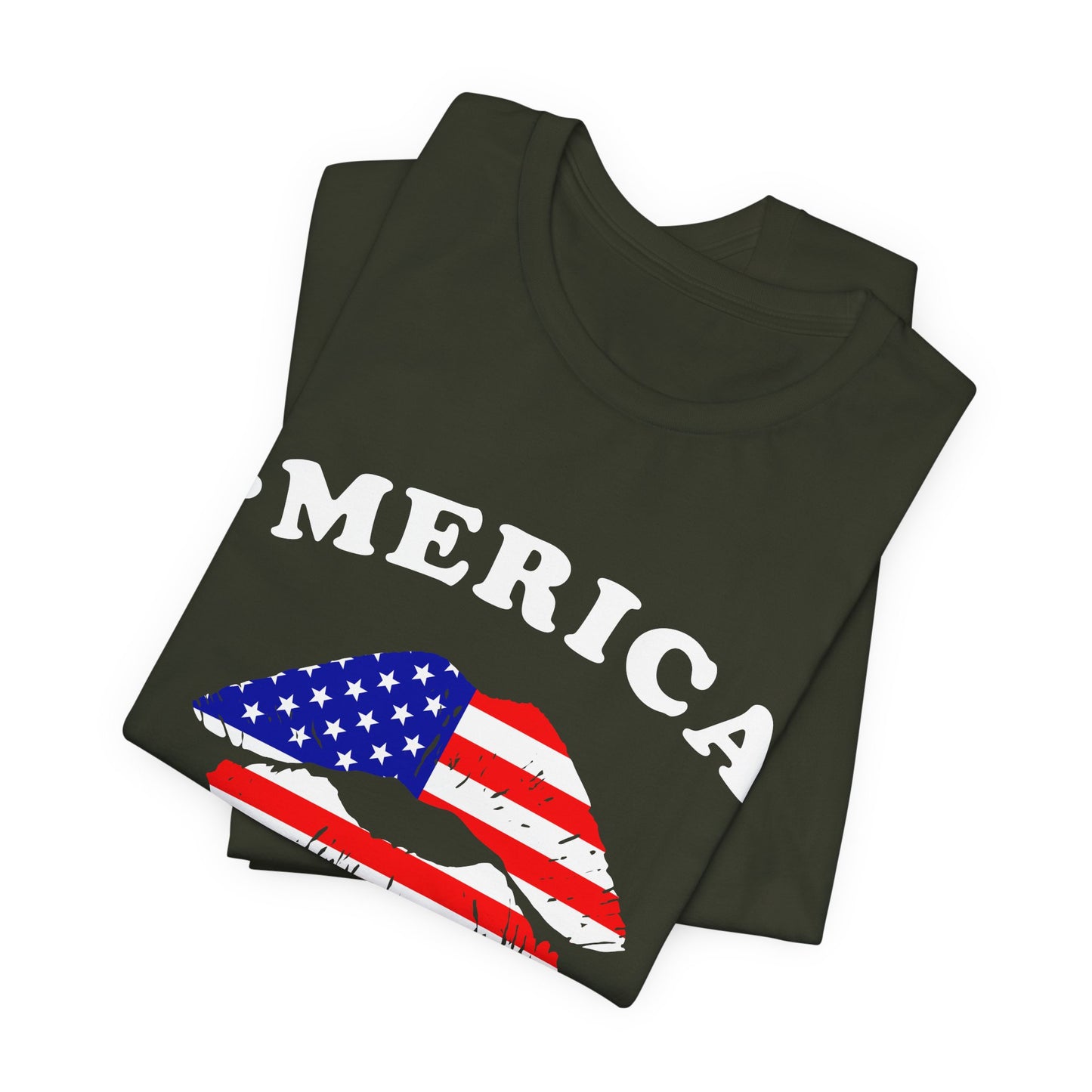 'Merica Unisex Jersey Tee, Patriotic Short Sleeve Shirt, USA Flag Design, Independence Day Apparel, Festival Wear, Summer Casual - 13519