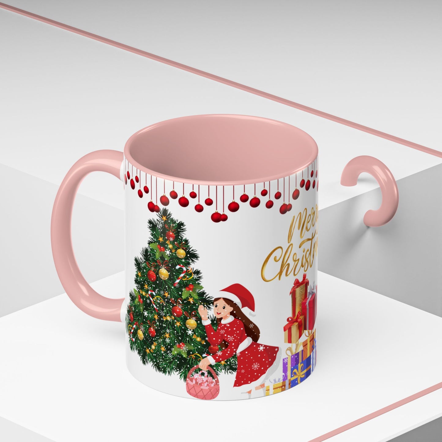 Merry Christmas - Accent Coffee Mug (11, 15oz)