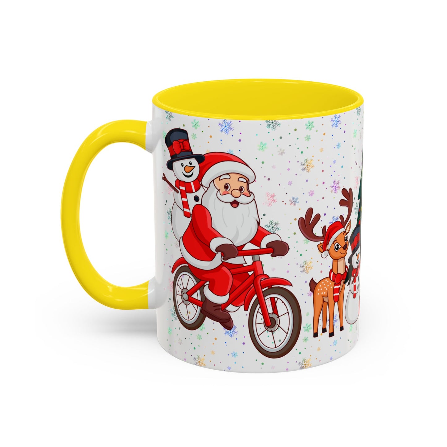 Christmas Party, Santa, Snowman & Reindeer - Accent Coffee Mug (11, 15oz) - 10429