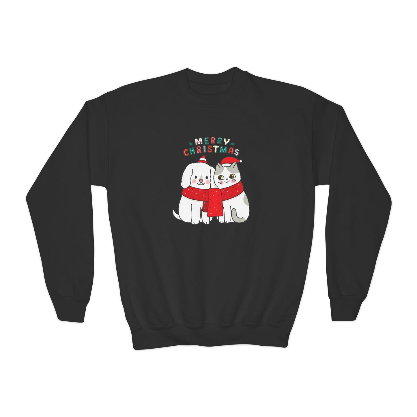 Two Cats, Merry Christmas - Youth Crewneck Sweatshirt - 10272