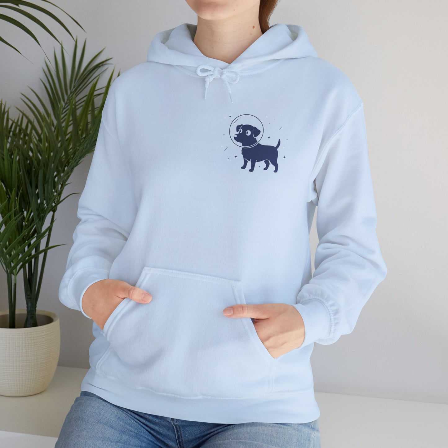 Dog in Space Hoodie – Space Puppy Graphic Hooded Sweatshirt, Unisex Heavy Blend™ - 14679