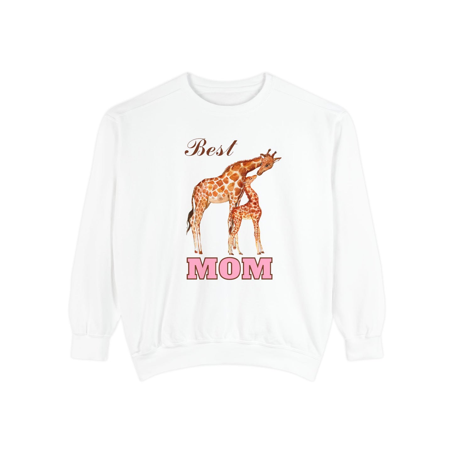Best Mom Giraffe Design Unisex Garment-Dyed Sweatshirt - 11892