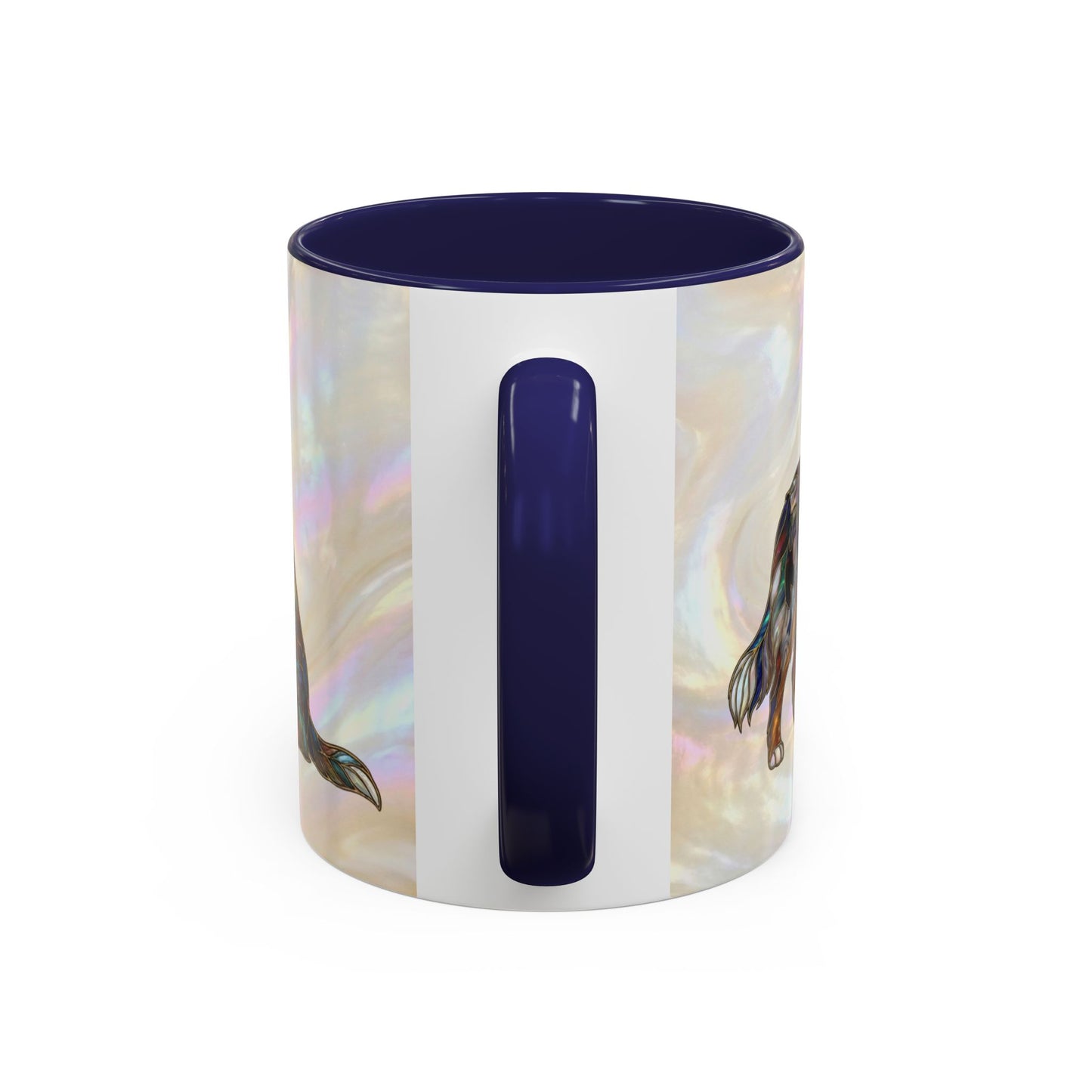 Australian Shepherd Accent Coffee Mug — Stained Glass Design (11/15oz) -14614