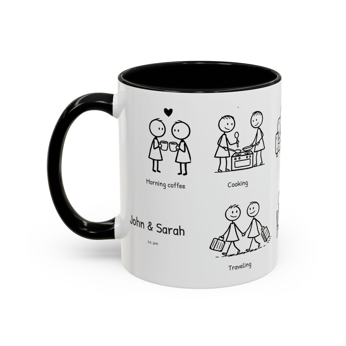 Our Favorite Things to Do Valentine’s Mug – Cozy Couples Illustrated Accent Coffee Mug - 14705