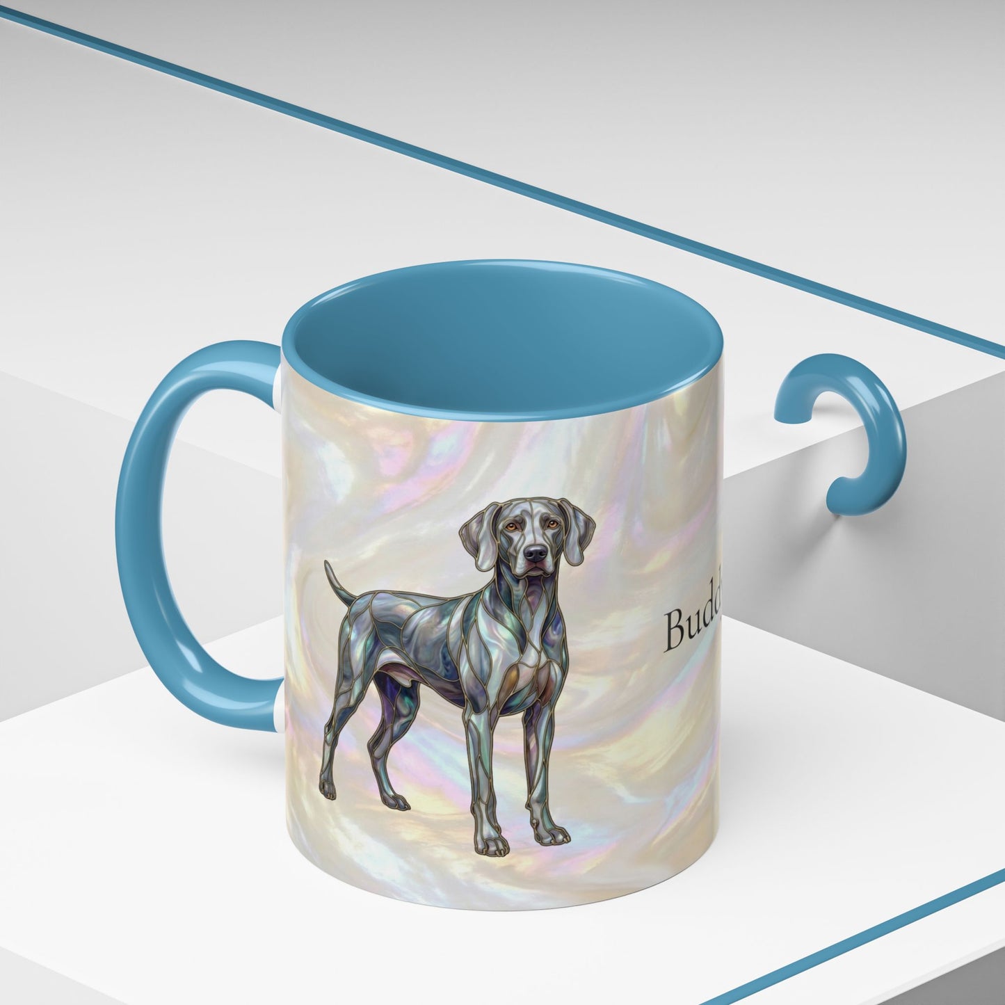 Weimaraner Accent Coffee Mug – Stained Glass Design 11/15oz - 14649