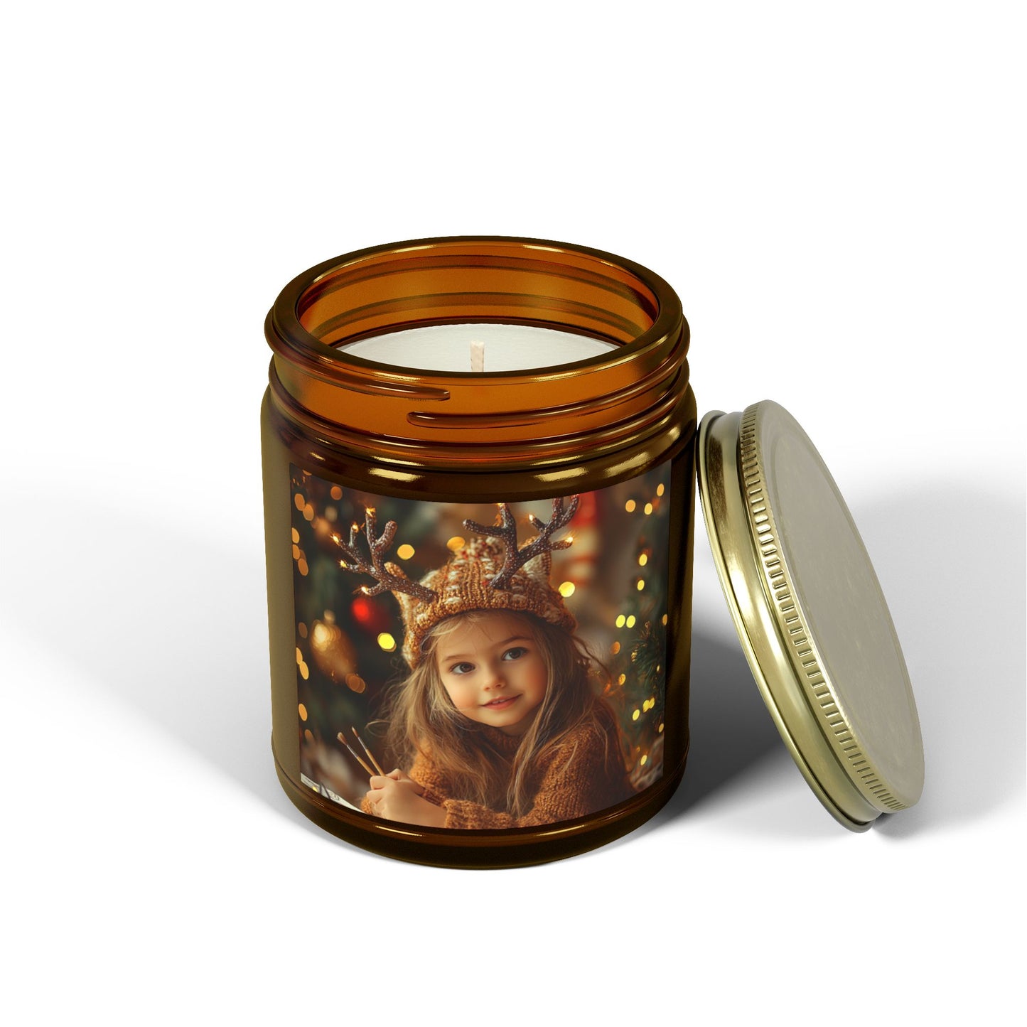 Christmas, Little Girl - Scented Candles, Coconut Apricot Wax (4oz, 9oz) - 10389