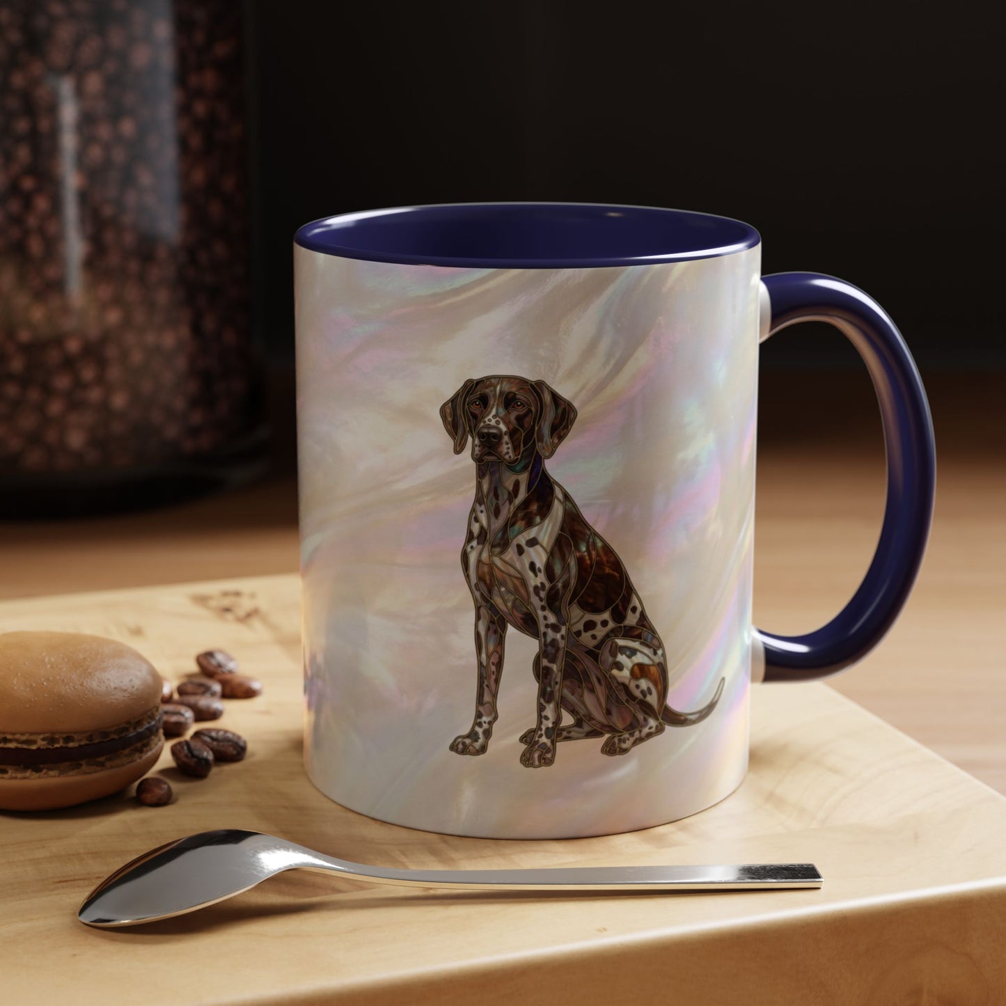 German Shorthaired Pointer Accent Coffee Mug — Stained Glass Design (11/15oz) - 14634