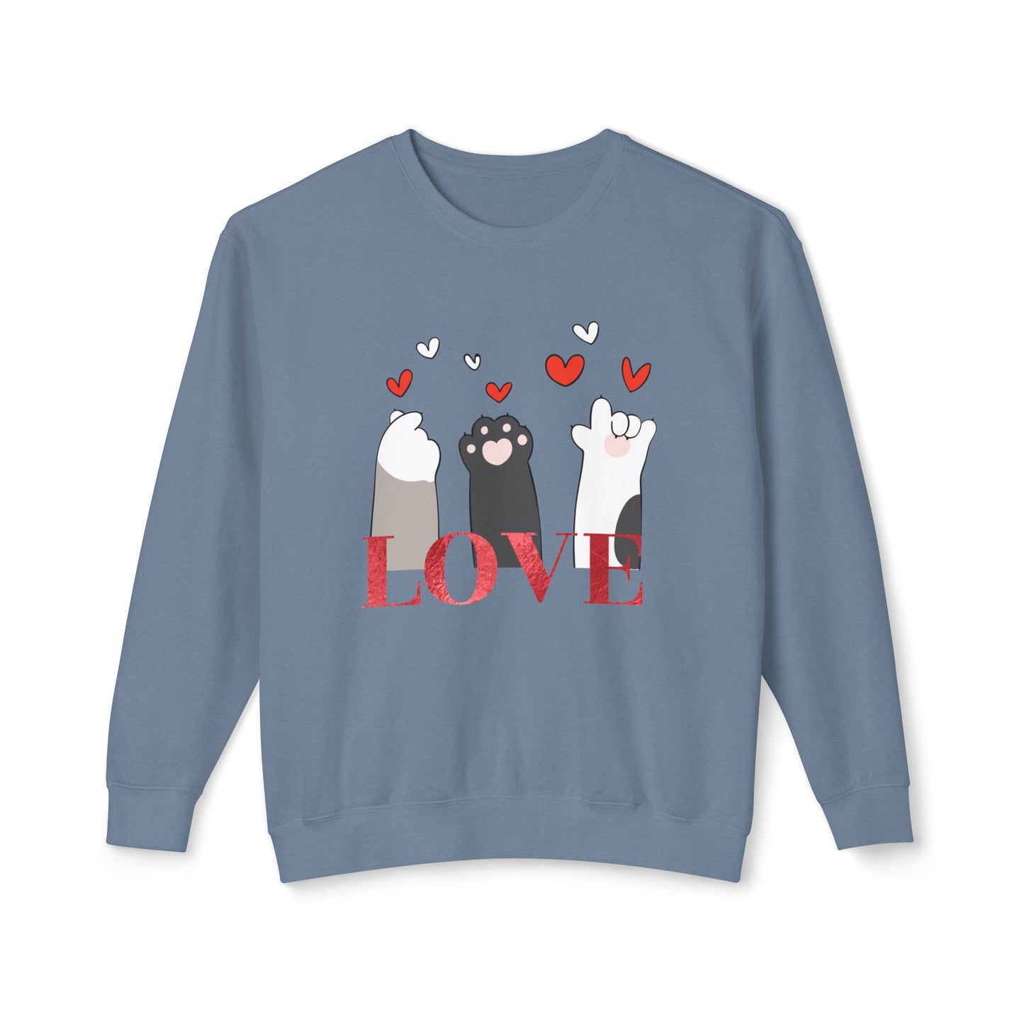 Pet's Paws, Love - Unisex Lightweight Crewneck Sweatshirt - 11477