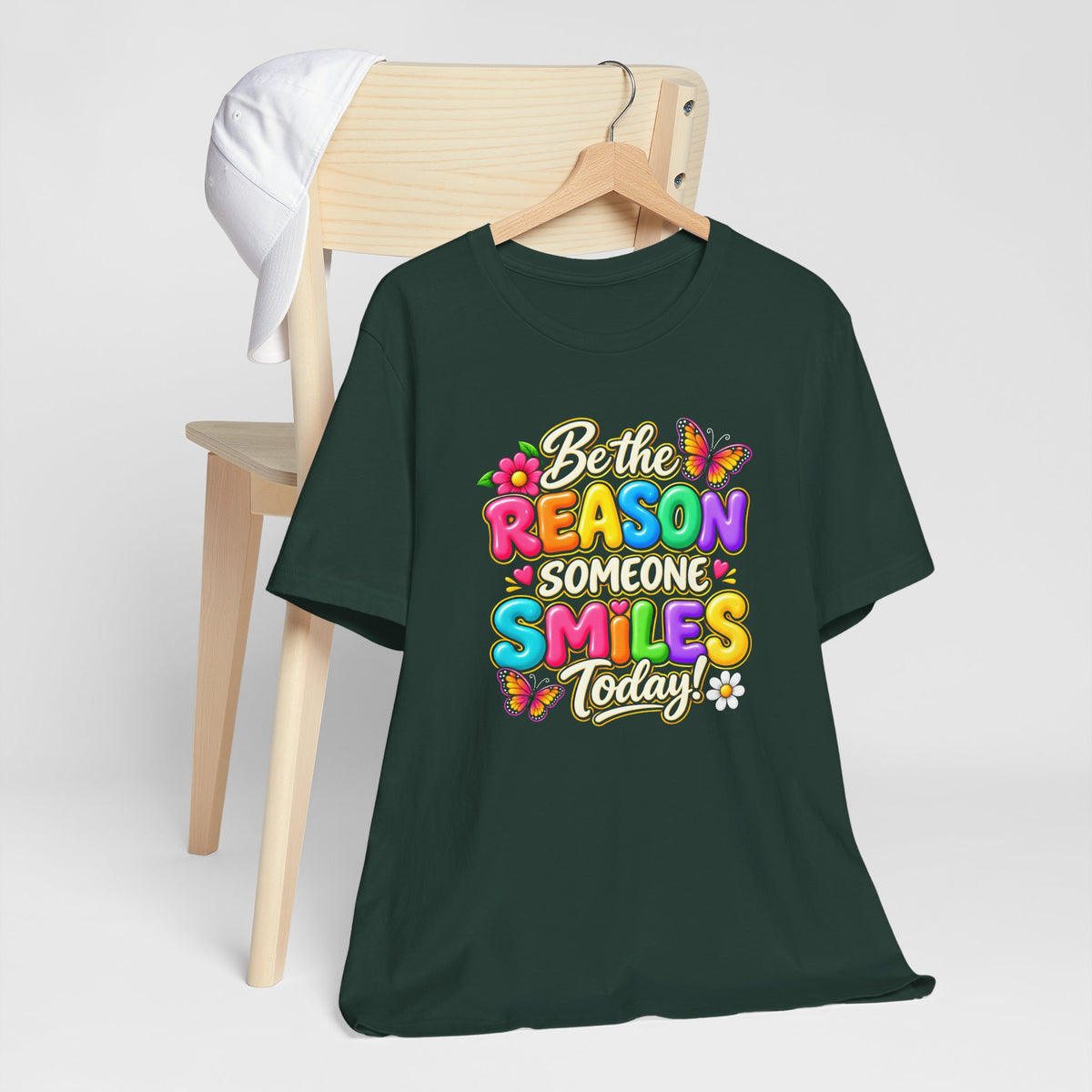Be the Reason Someone Smiles Today T-Shirt, Colorful Inspirational Floral Tee - 14511