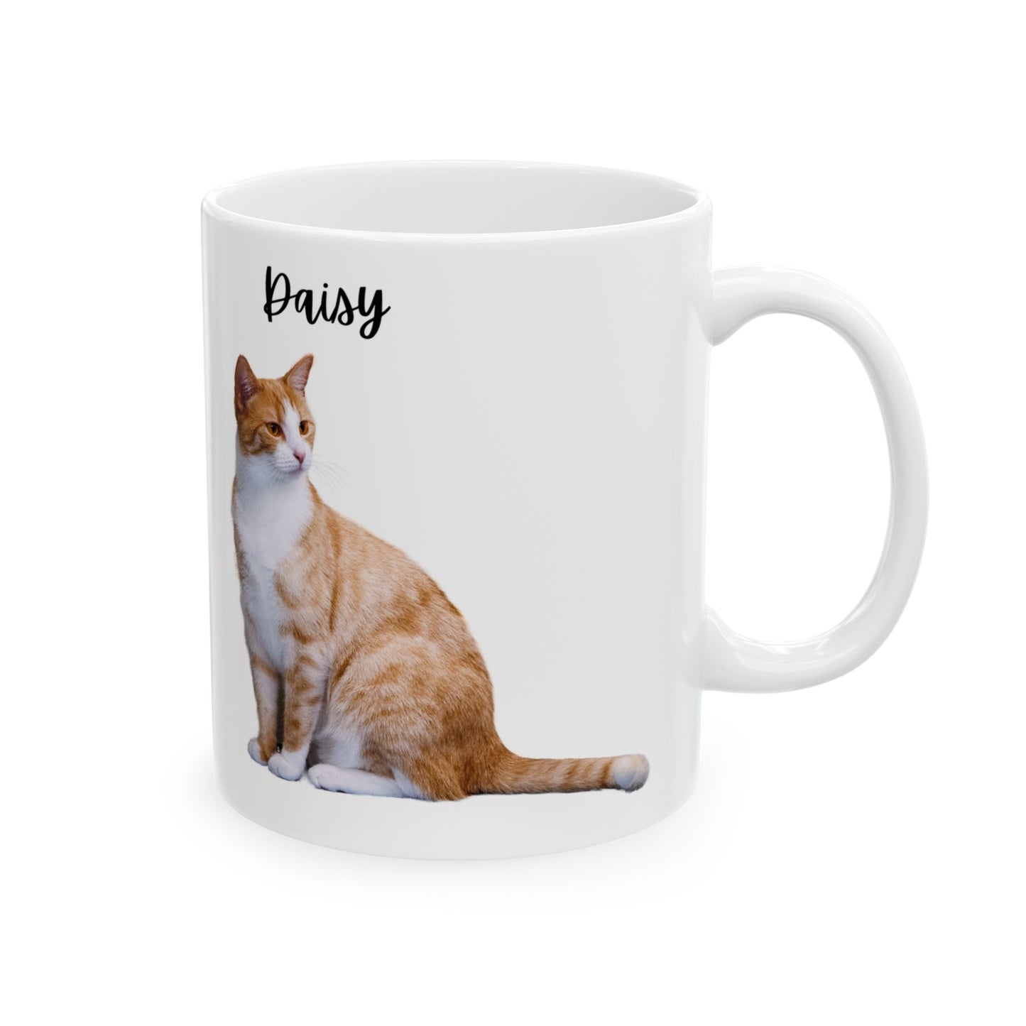 Personalized Cat Design Ceramic Mug, Custom Pet Mug, Gift for Cat Lovers, Cat Owner Coffee Cup, Cute Animal Mug - 14201
