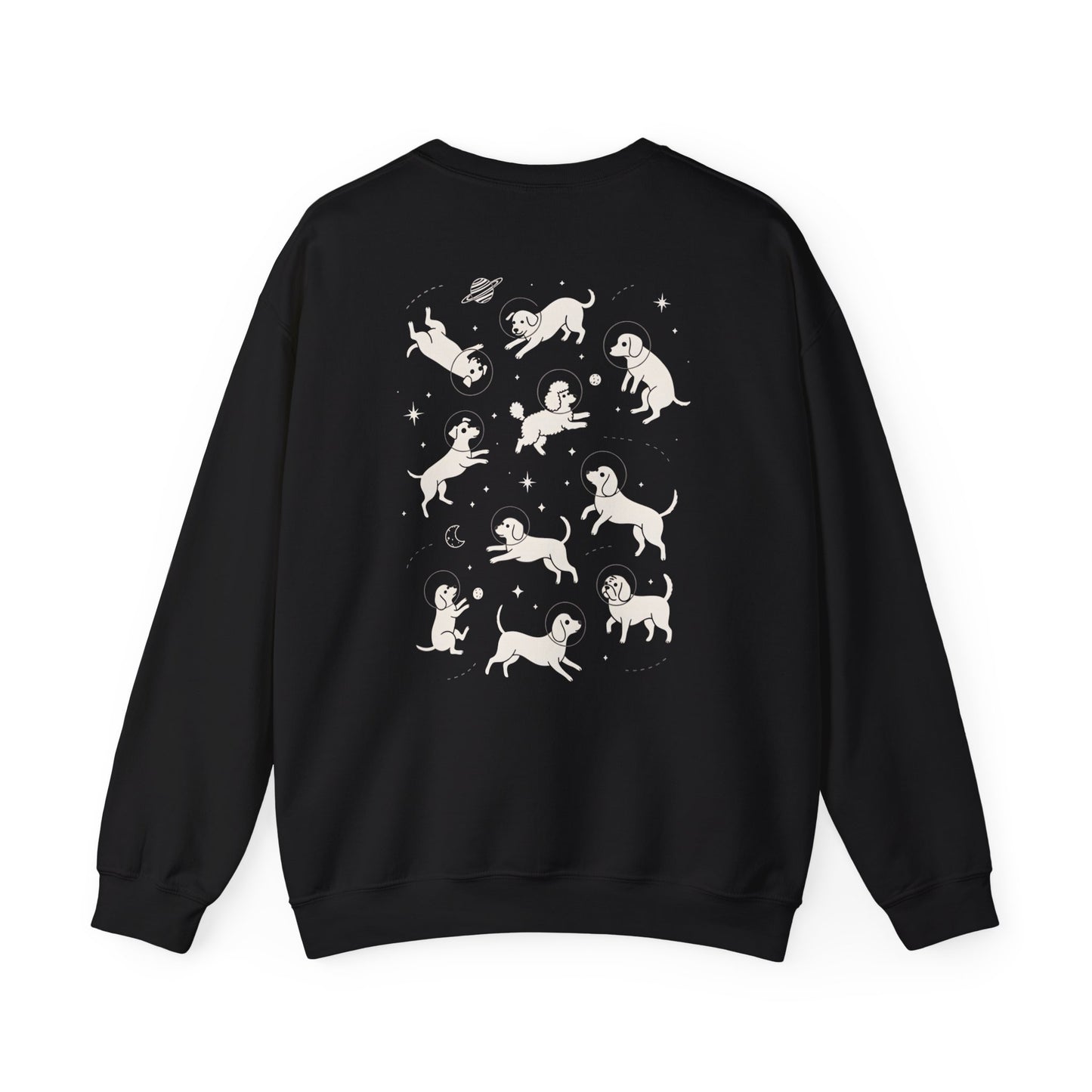 Dog in Space Crewneck Sweatshirt – Space Puppy Graphic Pullover - 14678