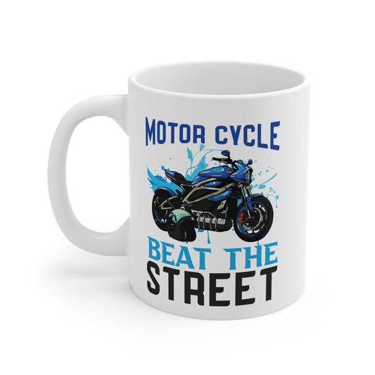 Motorcycle, Beat The Road - Mug 11oz - 13579