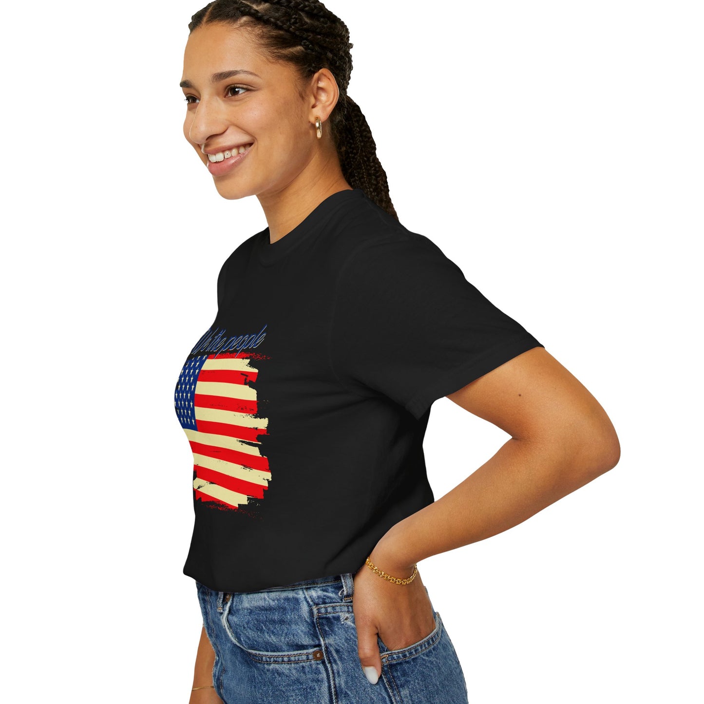 Patriotic Garment-Dyed T-Shirt - We the People, Independence Day Gift, Casual Wear, Constitution Day, Freedom Apparel - 13691